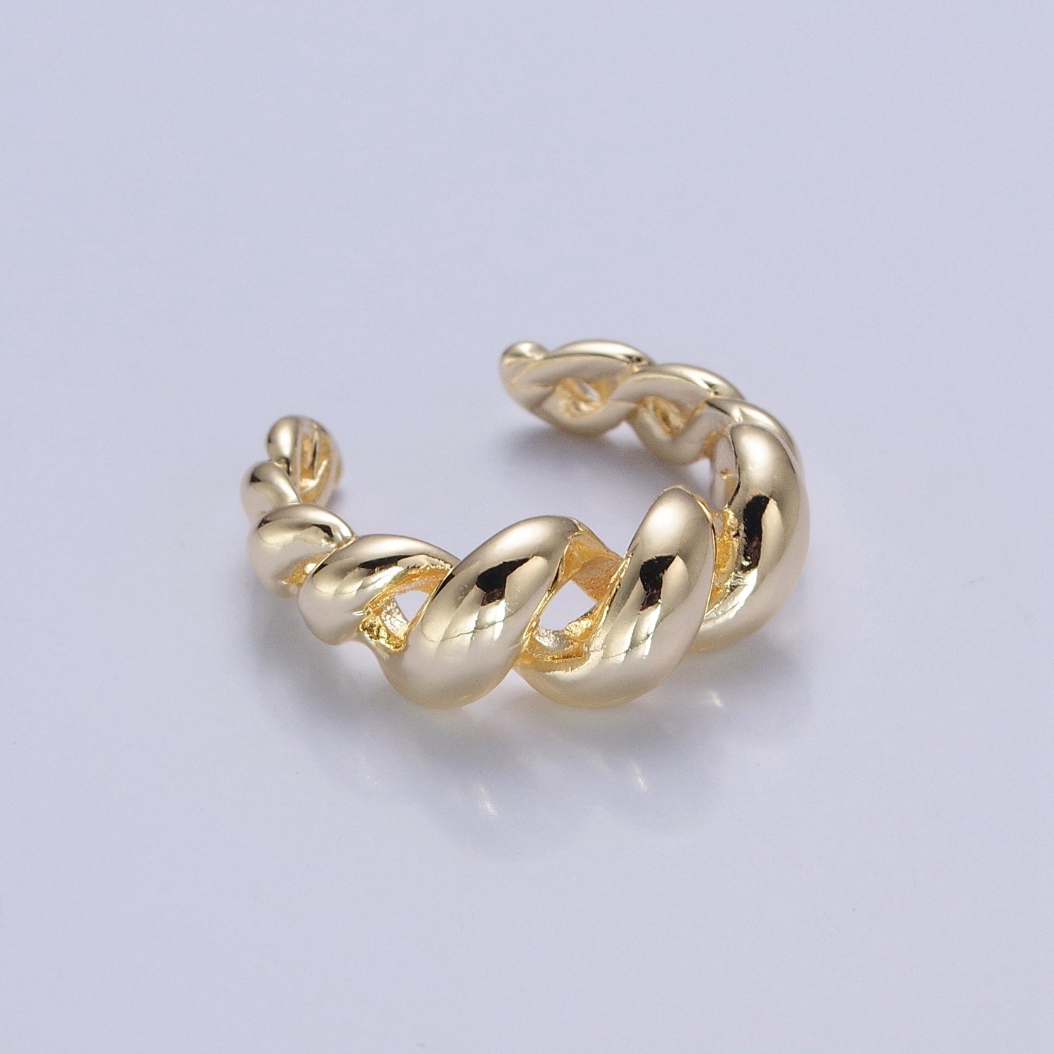 Gold Twisted Ring, Twist Ring, Spiral Gold Ring, Twined Ring Midi Ring Stackable Jewelry P-317 - DLUXCA