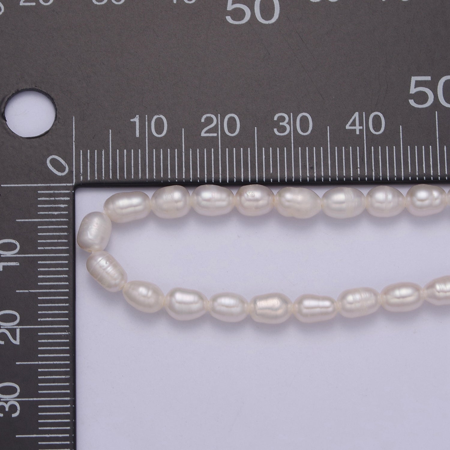 Dainty Small pearl necklace, rice pearl necklace finished in Gold Filled for Minimalist Jewelry WA-611 - DLUXCA