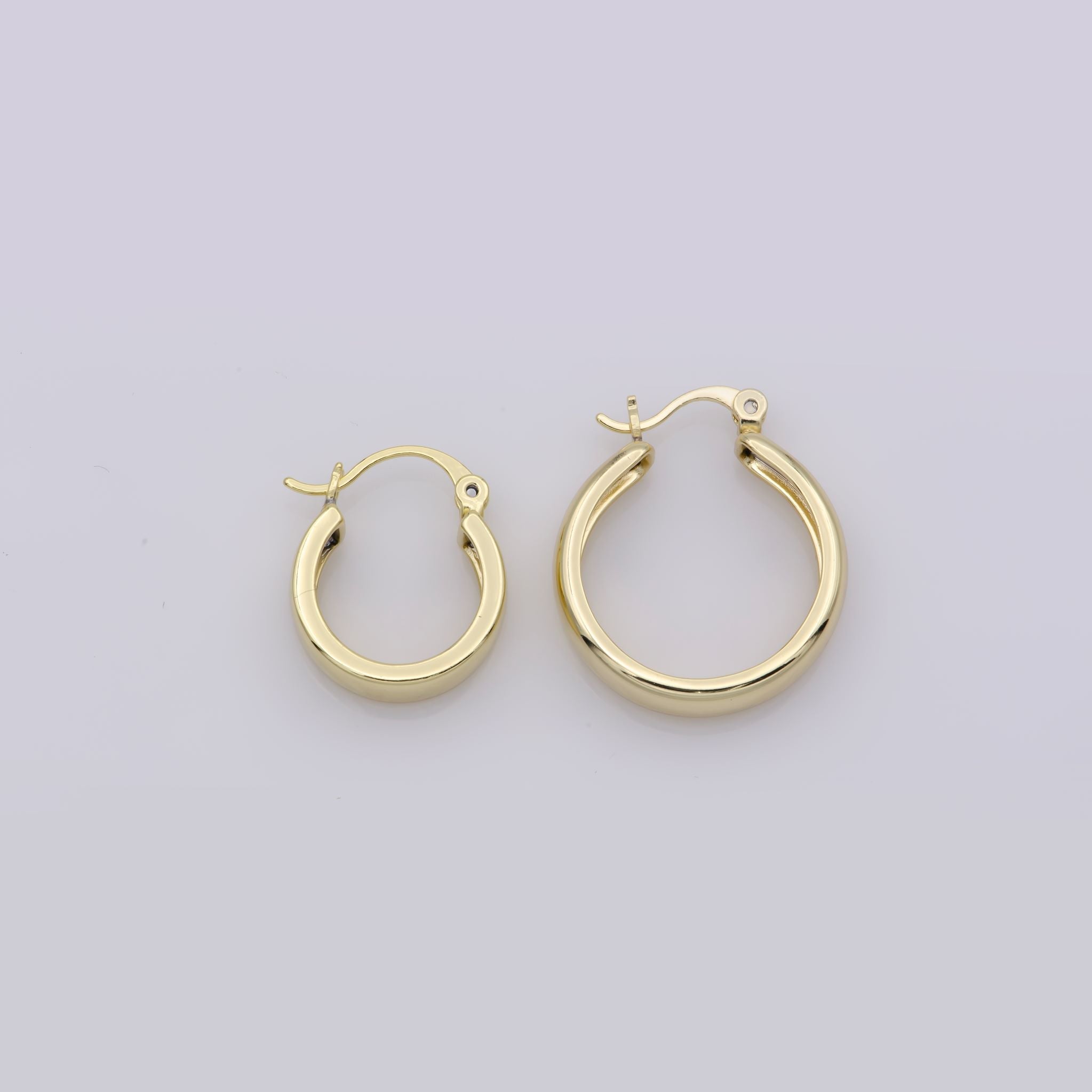 Gold Hoop Earrings, Small Hoop Earrings, Medium Minimal Hoop Earrings, Dainty Hoop Earrings, Thick 14k Gold Filled Hoop Earrings Q073,Q288 - DLUXCA