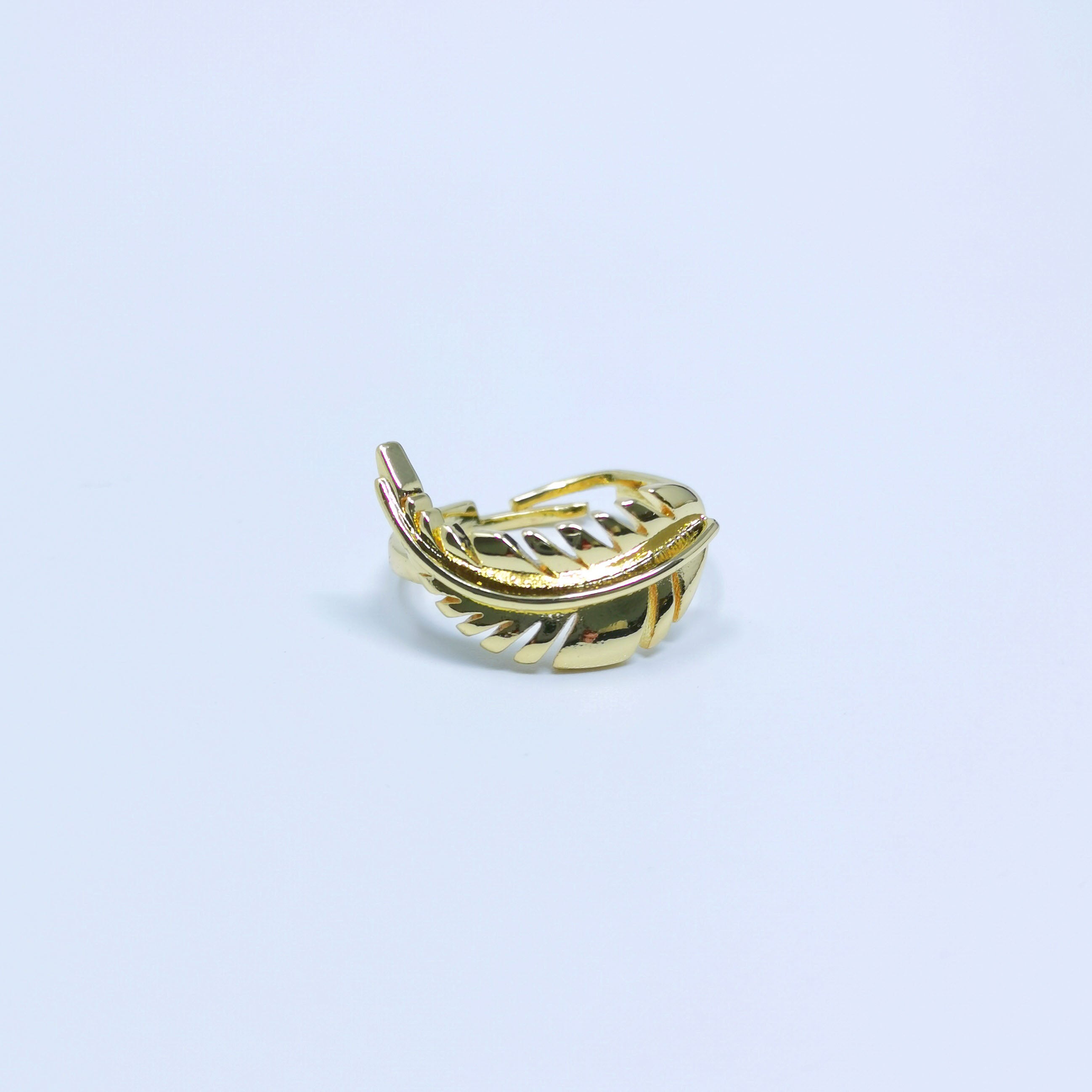 Single Leaf Gold Filled Adjustable Ring - R241 - DLUXCA