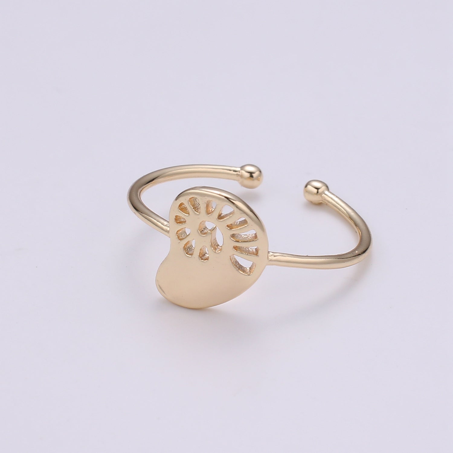 18K Gold Filled Bean Adjustable Ring - R265 - DLUXCA