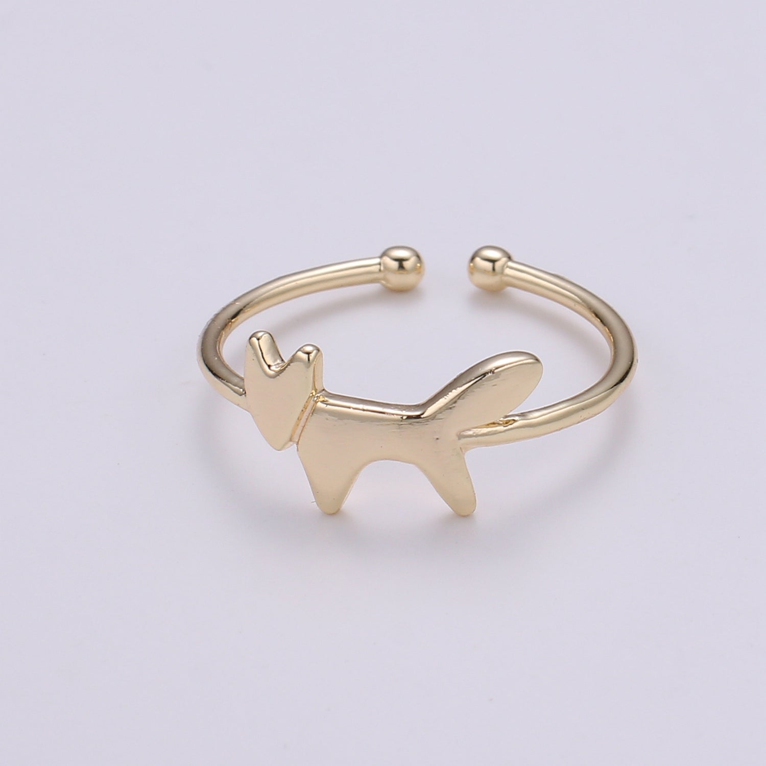 18K Gold Filled Dog Adjustable Ring - R268 - DLUXCA