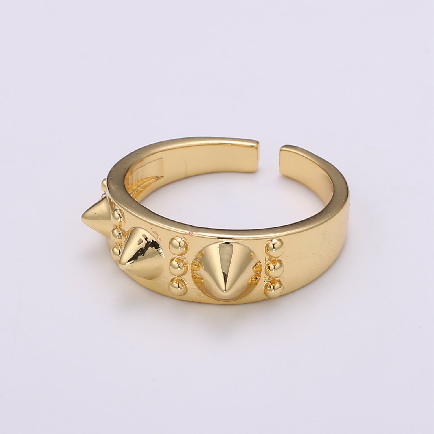 24K Gold Filled Spear Adjustable Ring - R438 - DLUXCA