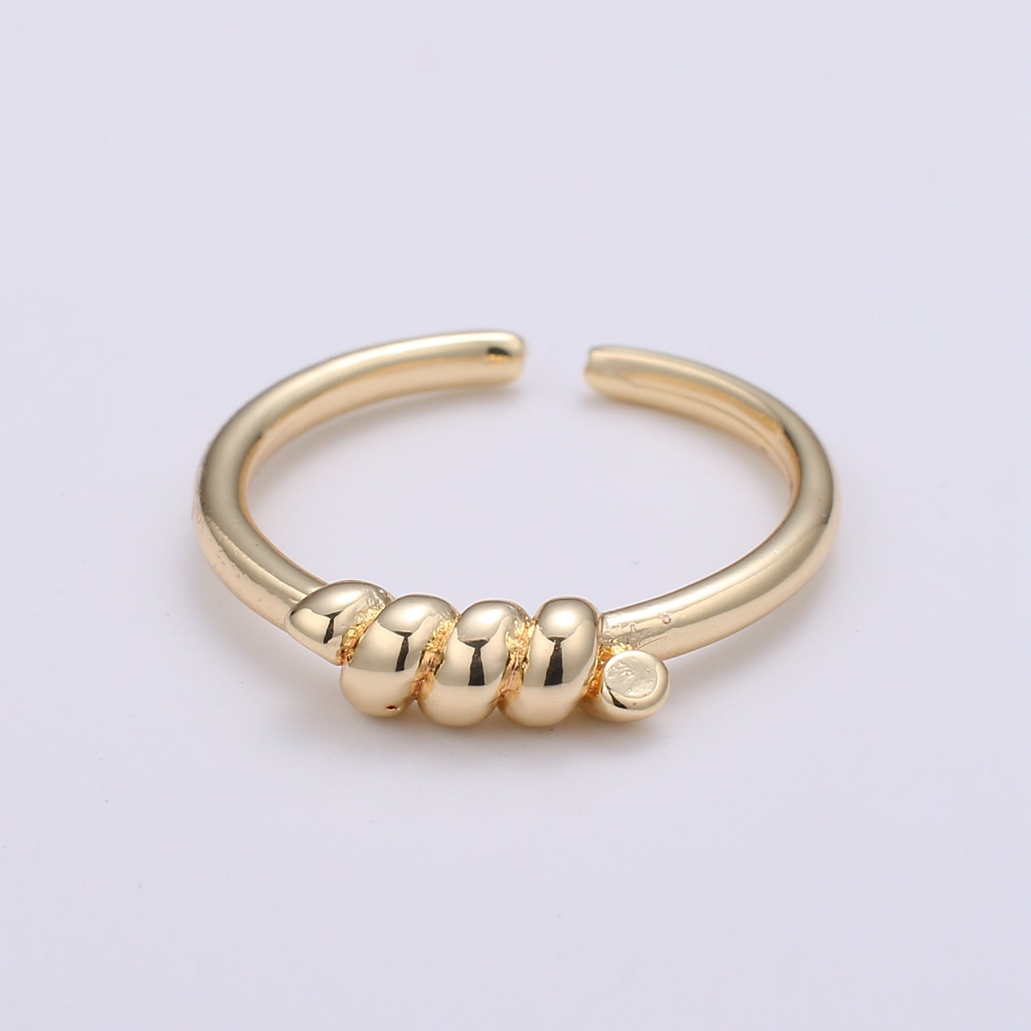 1pc Hold Tight 18k Gold Ring, Adjustable Gold Curb Ring, Simple Twist Ring, Grasp Ring- 251 - DLUXCA