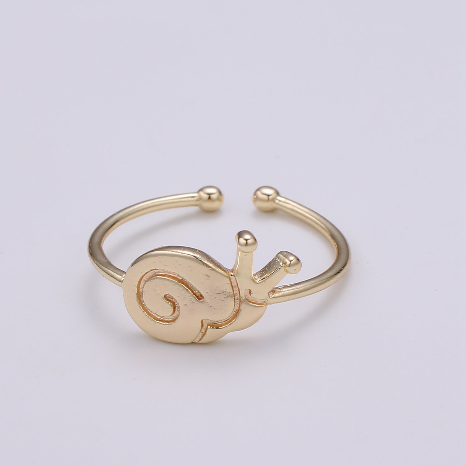 1pc Snail 18k Gold Ring, Adjustable Gold Curb Ring, Simple Escargot Ring, The Animal Ring- 257 - DLUXCA