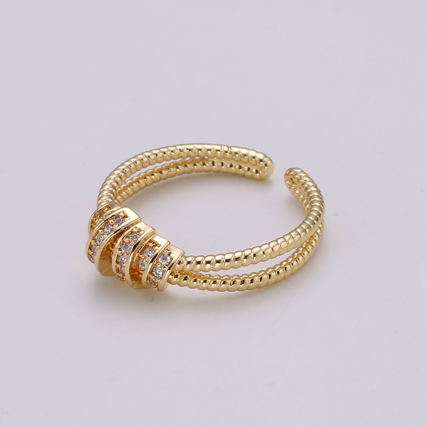 Simple Minimalist Dainty Thin Ring Stackable Rings Double Band Style Open Ring Twisted Ring Everyday Wear - DLUXCA