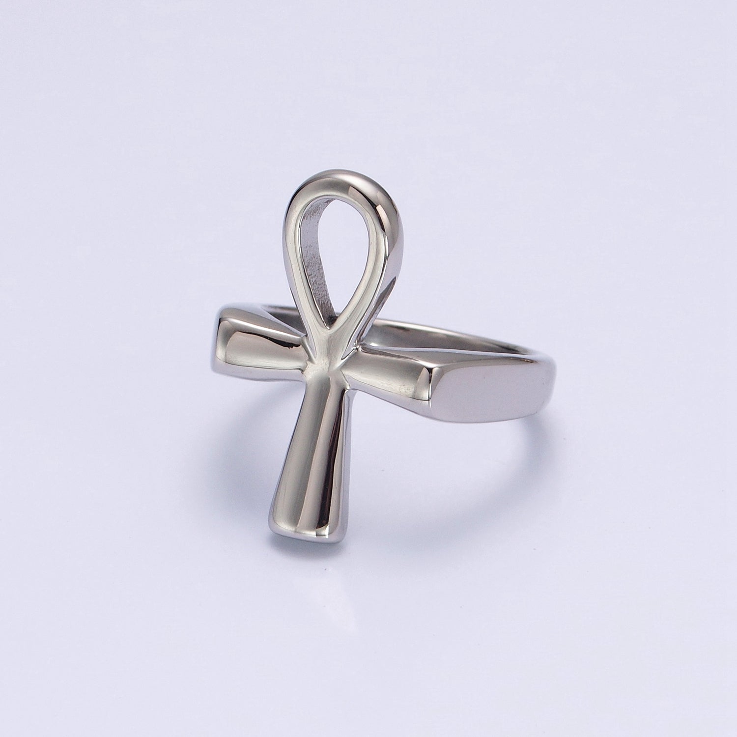 Silver Ankh Cross Rings for Men Women Egyptian Key of Life Gold Bands Ring S-018 S-019 - DLUXCA