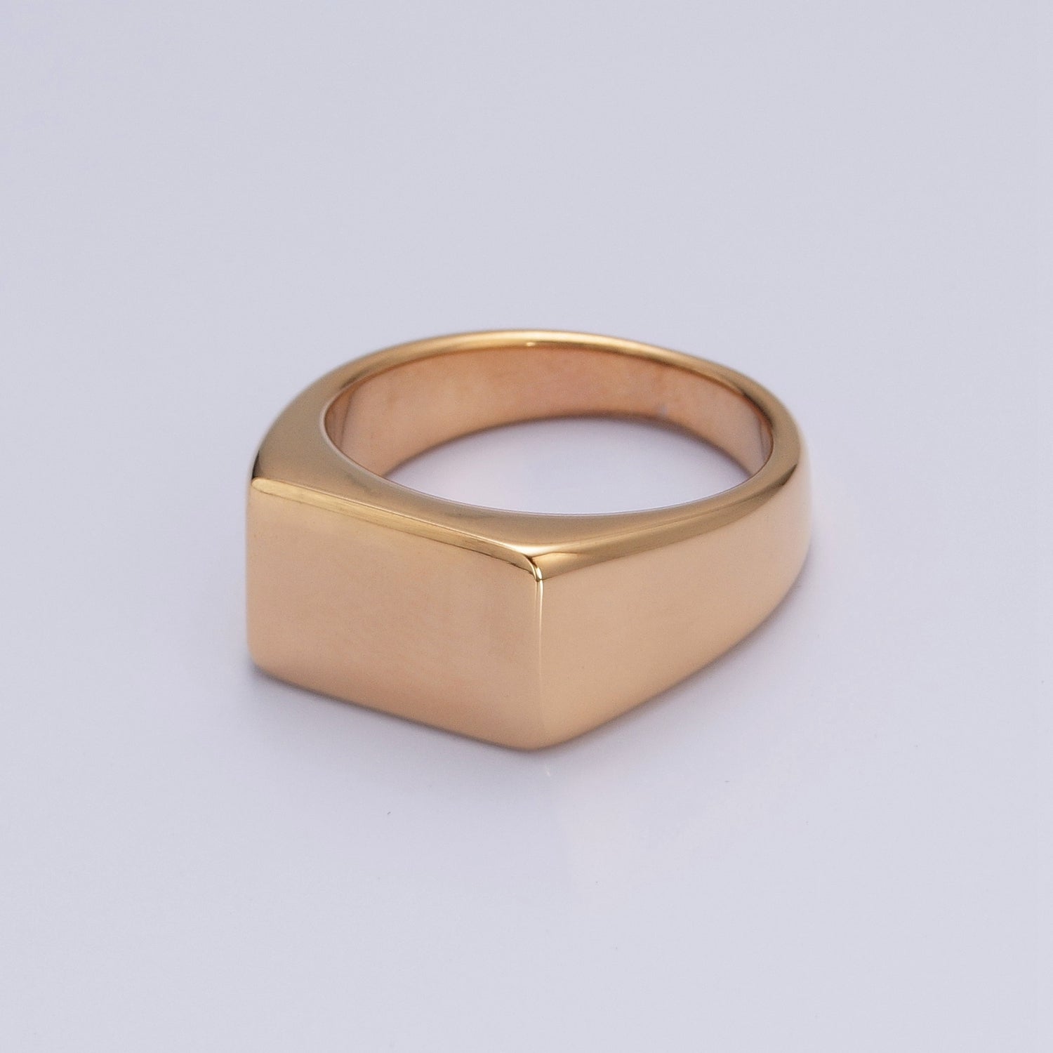 Square Signet Ring, Stainless Steel Classic Signet ring, Middle ring Rectangle ring Minimalist Jewelry S-045 - DLUXCA