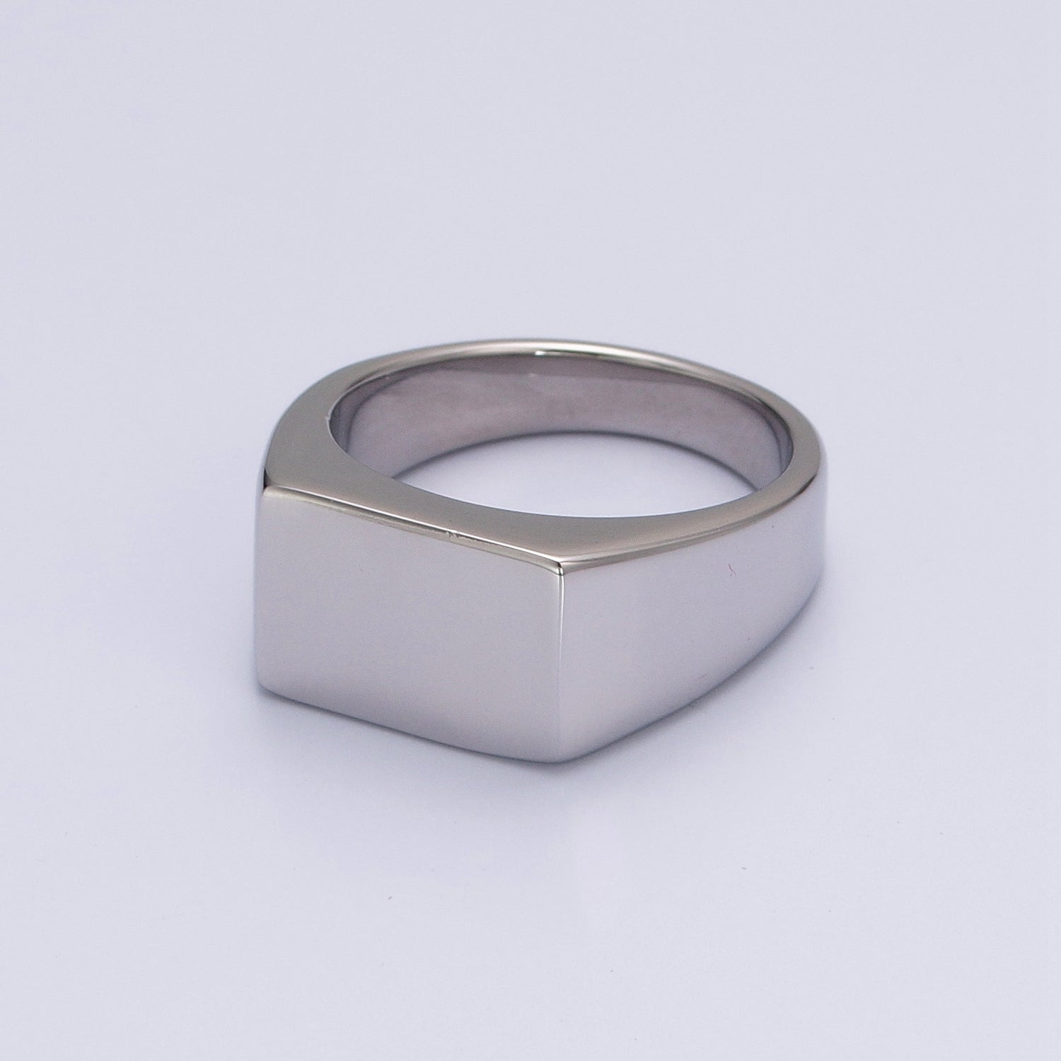 Square Signet Ring, Stainless Steel Classic Signet ring, Middle ring Rectangle ring Minimalist Jewelry S-045 - DLUXCA