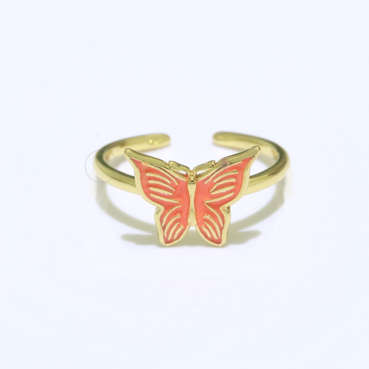 Mariposa Butterfly Ring Enamel Ring Open Adjustable in 14K Gold Filled - DLUXCA