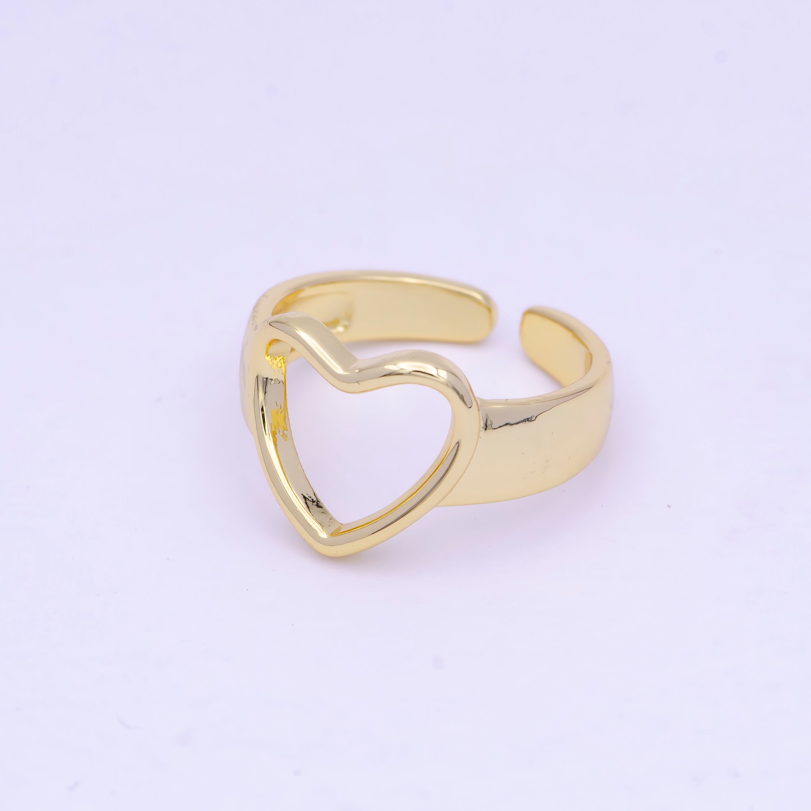 Open Heart Gold Ring in 14k Gold Filled Ring Open Adjustable S-237 - DLUXCA