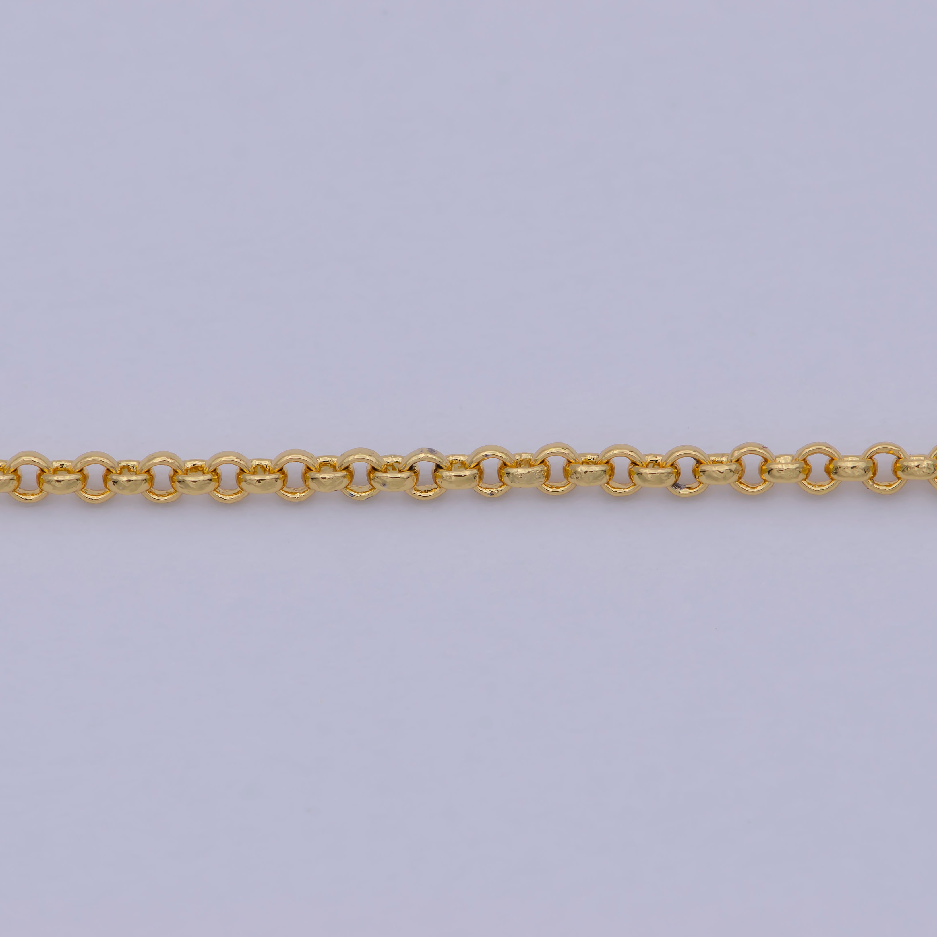 24K Gold Filled Rolo Chain Necklace, 17.7 Inch Cable Chain Necklace, Dainty 1.5mm Link Necklace | WA-468 - DLUXCA