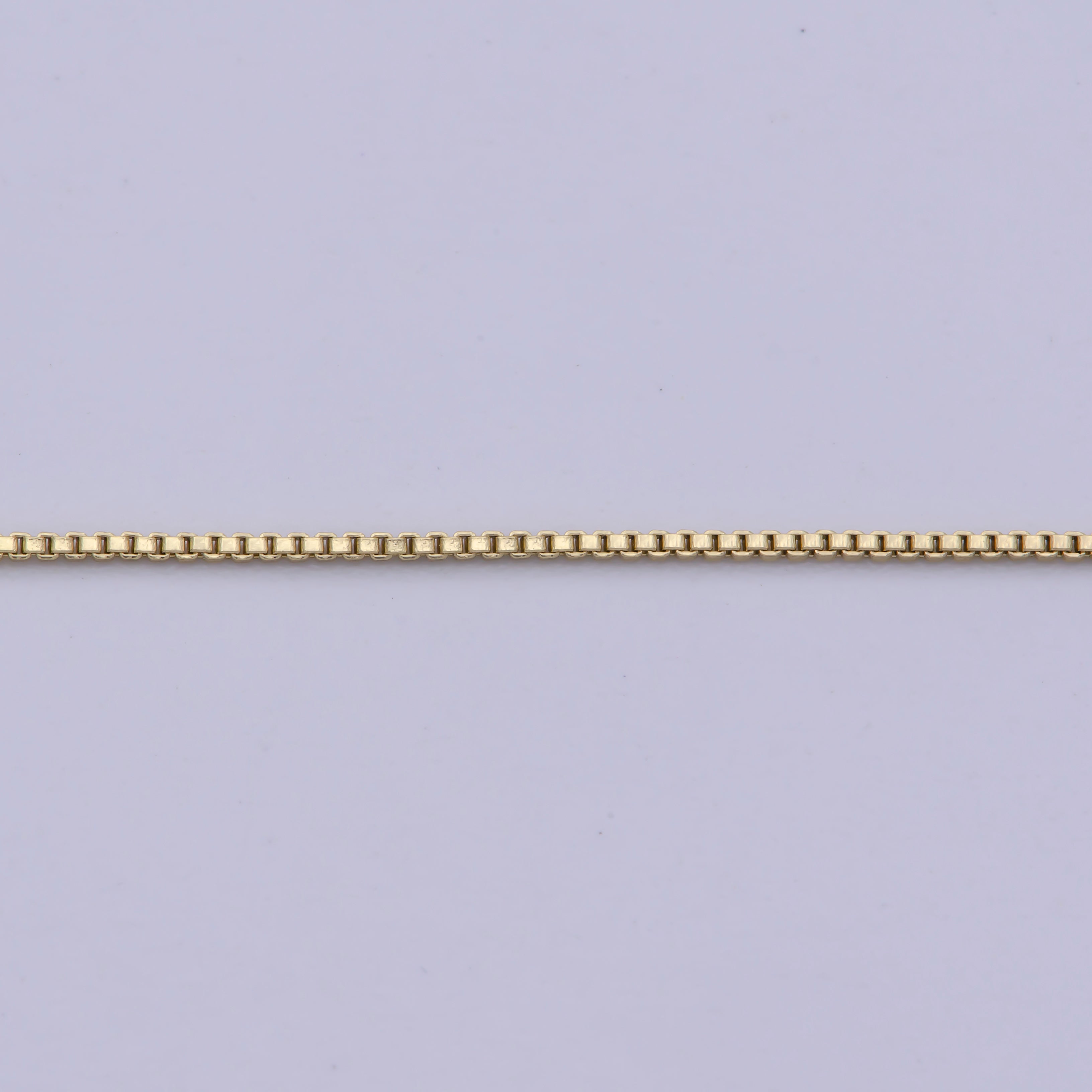 Fine Box Chain Necklace 14k Gold Filled Box Finished Chain, 0.6mm Box Necklace 18 inch long Necklace - DLUXCA