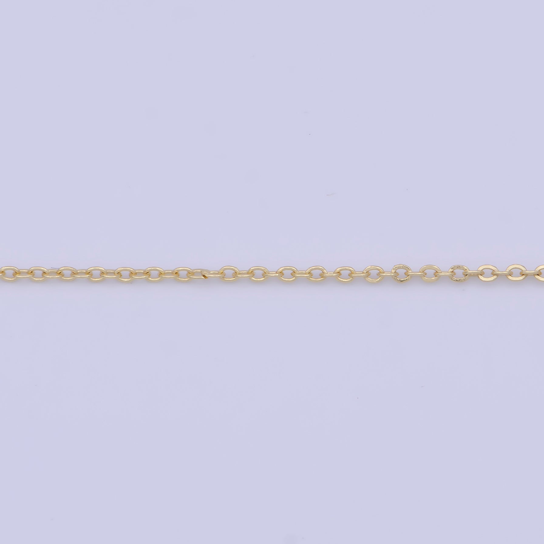 Dainty Gold Cable Chain Necklace Fine Link Chain Necklace Ready to Wear 17.5 Inch WA-1152 - DLUXCA