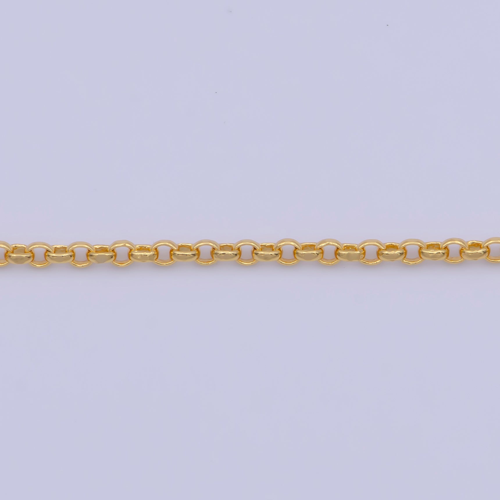 24k Gold Plated Rolo Link Chain Necklace 1.3mm Yellow ROLO Link Chain Layering Necklace WA-1124 - DLUXCA