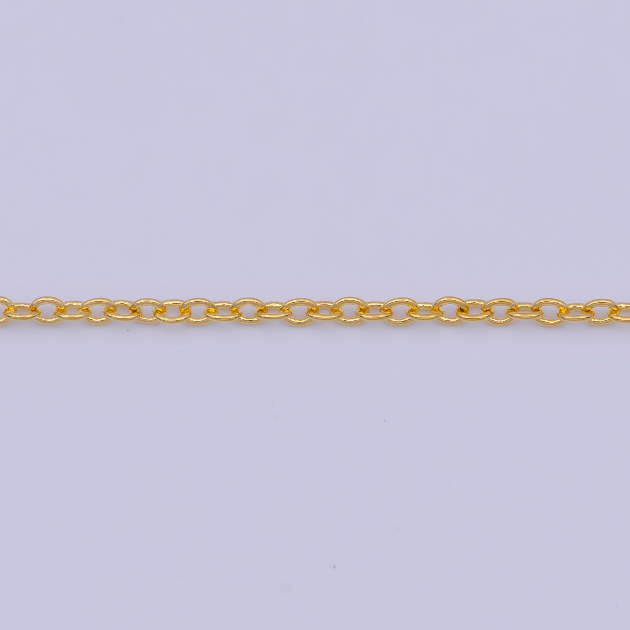 Dainty 24K Gold Filled Cable Chain Necklace Gold Link Chain Necklace Ready to Wear 17.5 Inch WA-1148 - DLUXCA