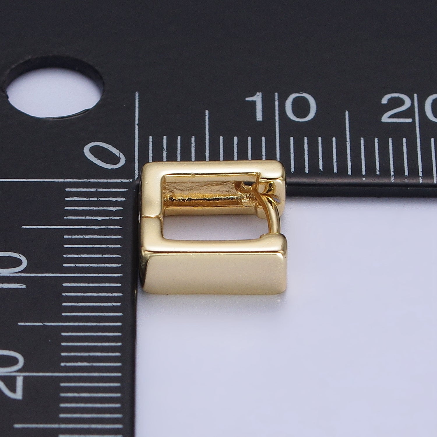 14K Gold Filled 10mm Mini Square Cartilage Huggie Hoop Earrings | AB237 - DLUXCA