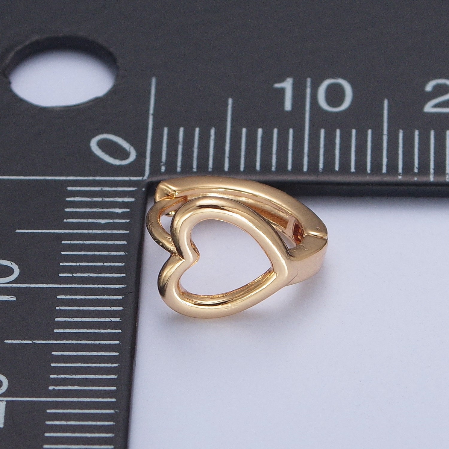 Minimalist 24K Gold Filled Valentine Love Heart Huggie Hoops Earrings W737 - DLUXCA