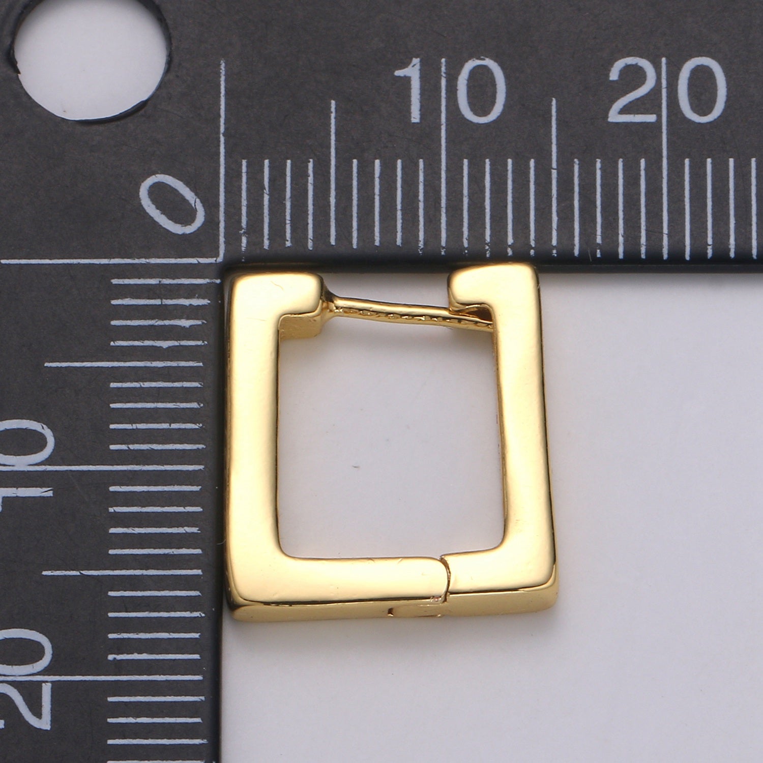 24k Gold Earrings, Square Huggie Earring, 16X15mm Square Earrings, DIY Earrings, Everyday Wear Earrings Gift Jewelry Earring - DLUXCA