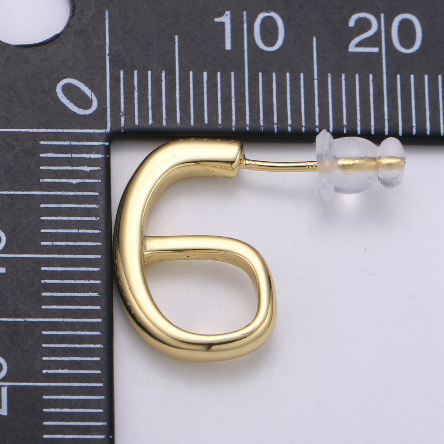 17.5 mm "G" Hoops 14K Gold Plated, 6 Gold Earrings for DIY Earring Craft Supply Jewelry Making - DLUXCA