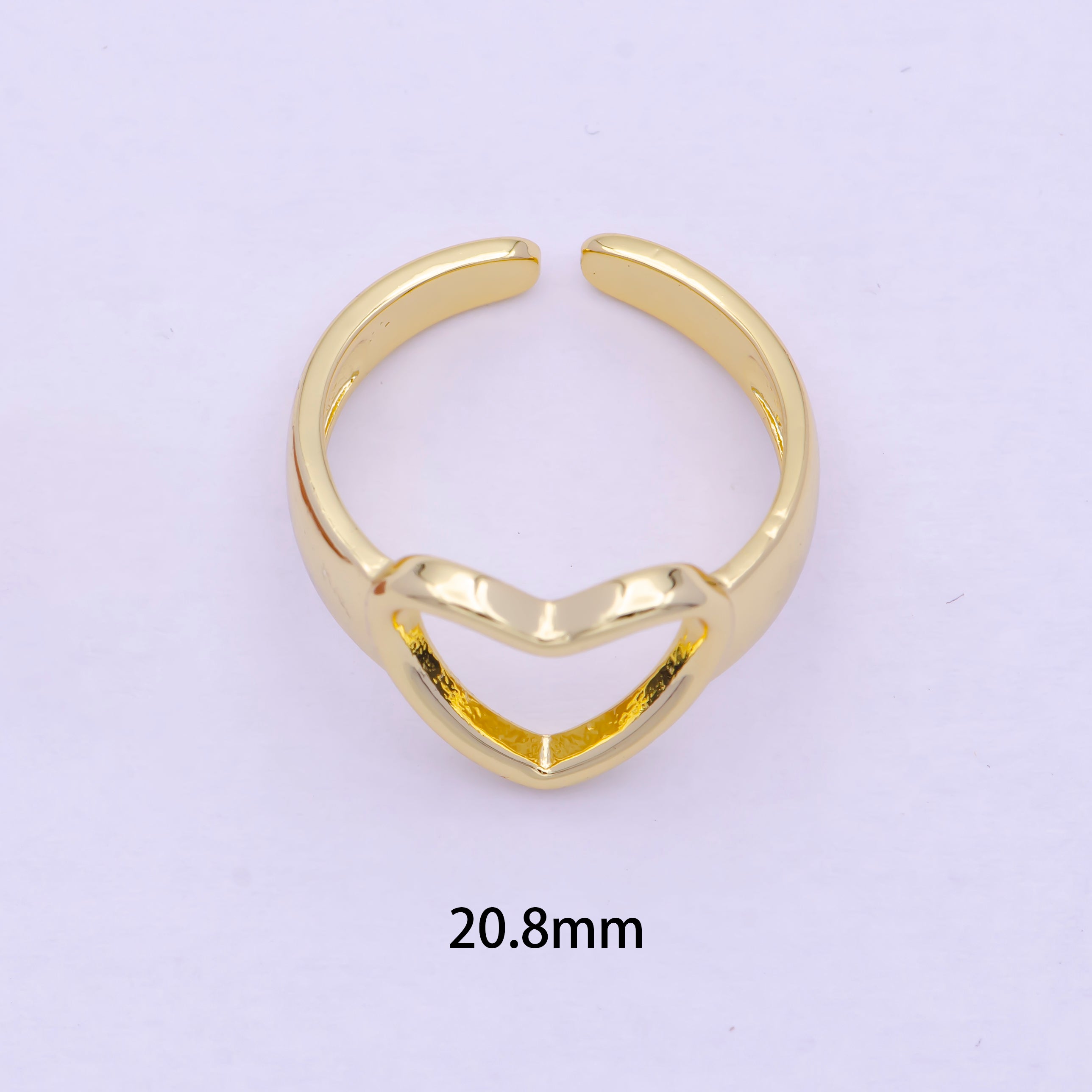 Open Heart Gold Ring in 14k Gold Filled Ring Open Adjustable S-237 - DLUXCA