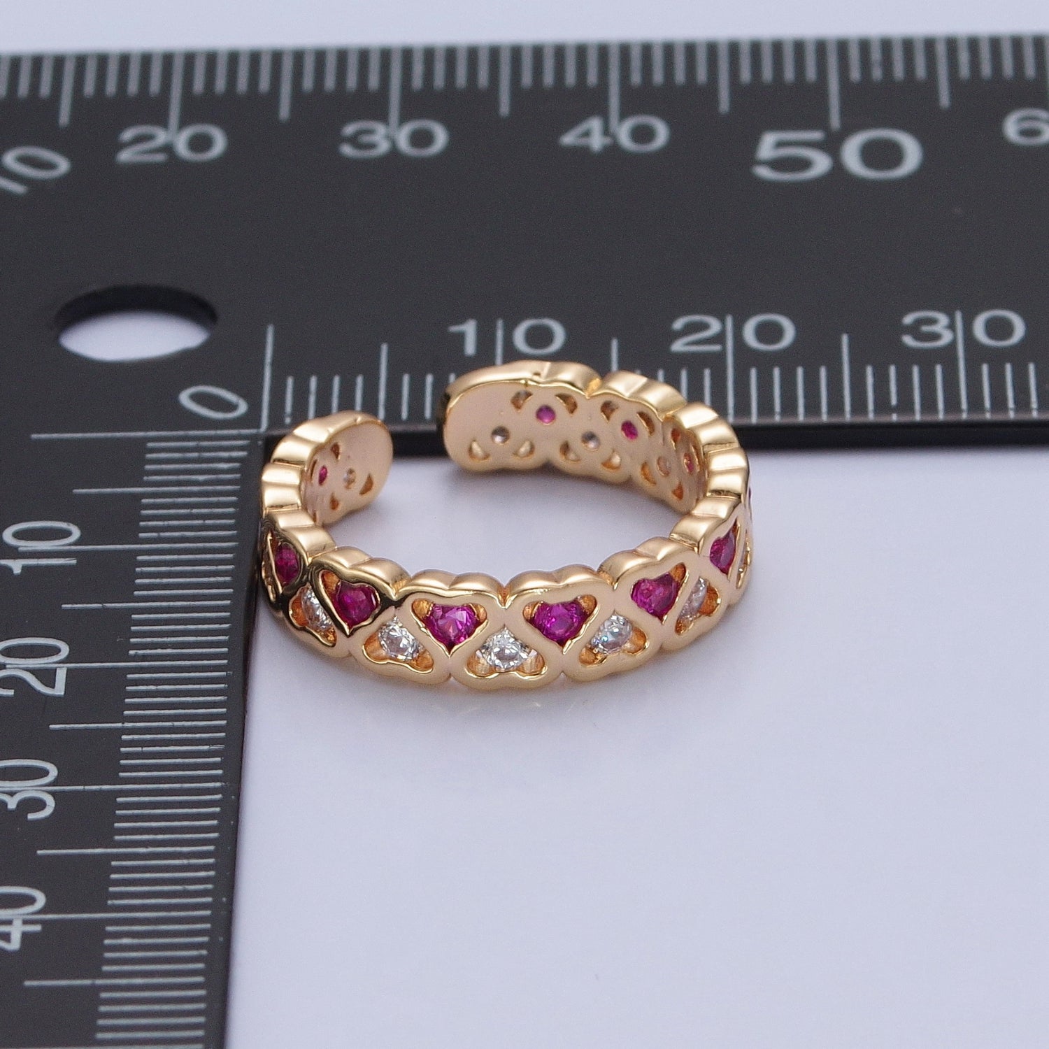 Minimalist Dainty cute CZ rings. Green hearts ring bands. Stacking rings. Gold plated rings P-273 P-274 - DLUXCA