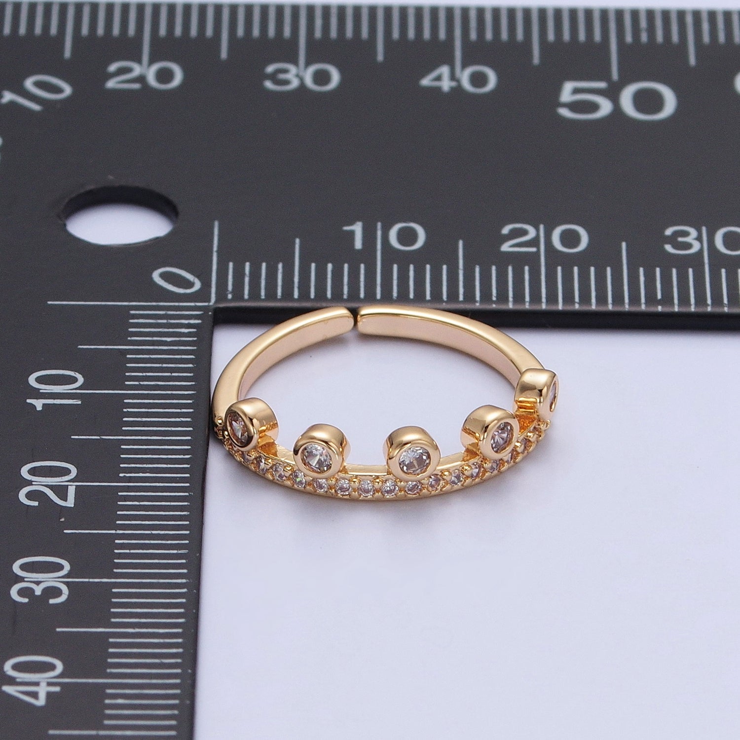 Dainty Crown Ring Micro Pave Ring Minimalist Jewelry P-289 - DLUXCA