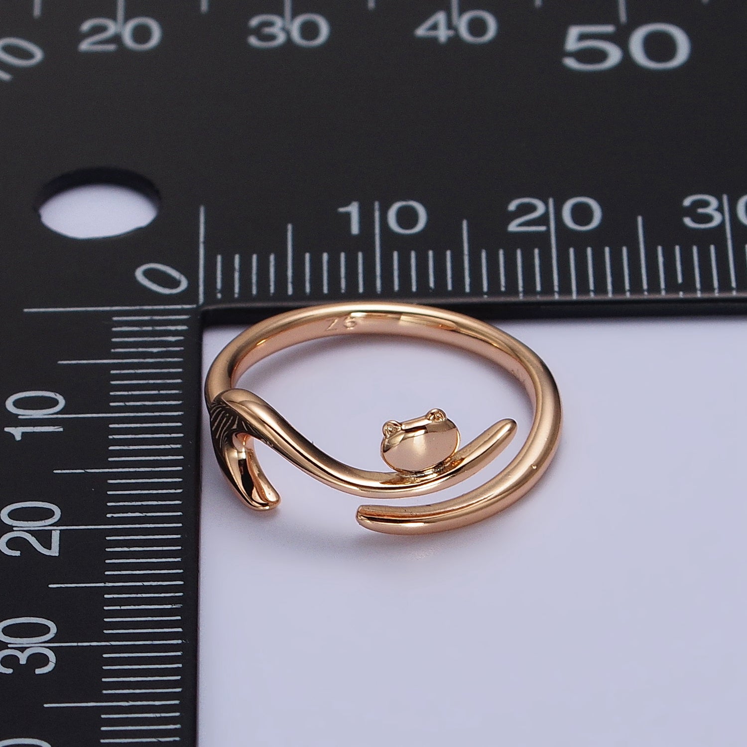 18K Gold Filled Forest Frog on Branch Minimalist Ring | Y586 - DLUXCA