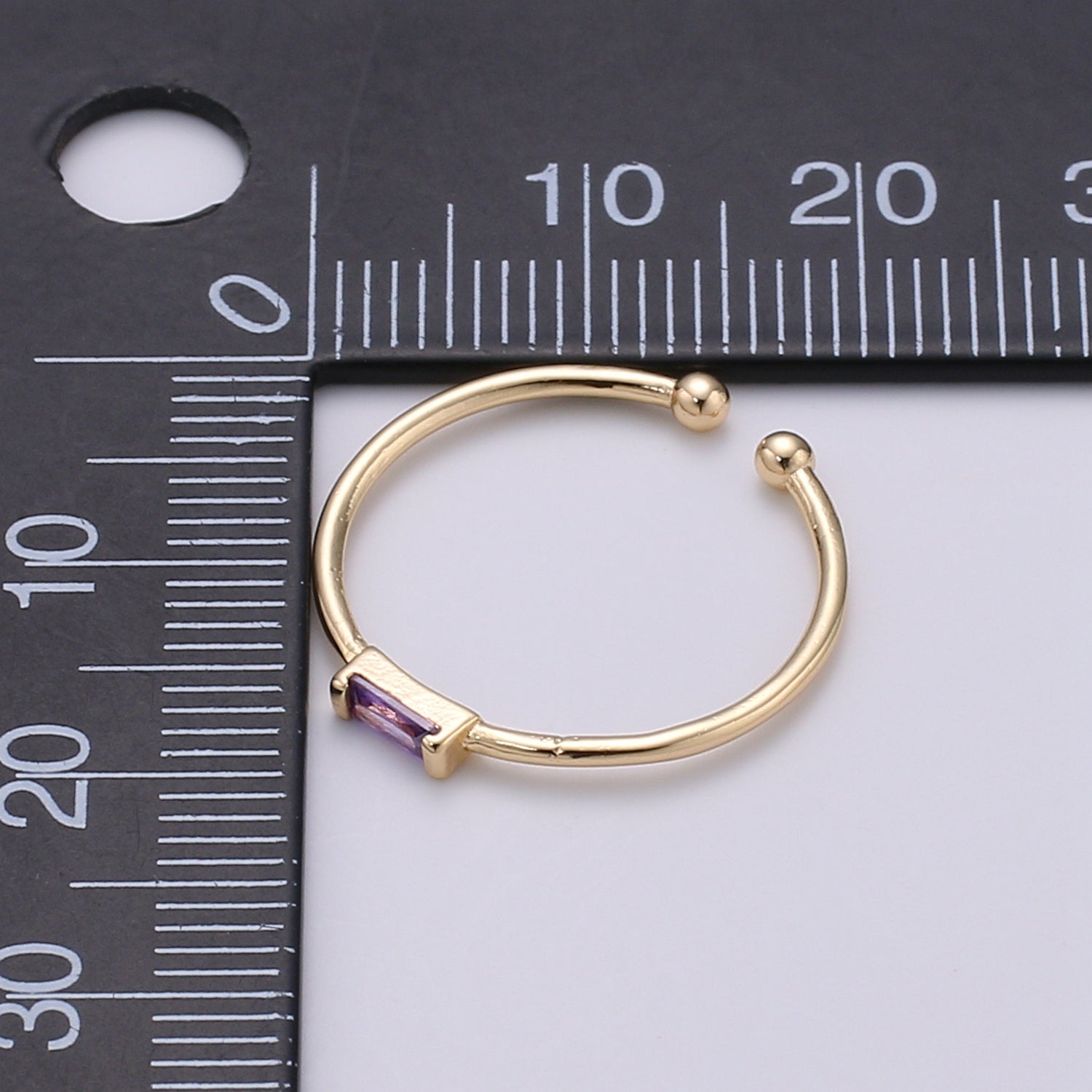 Minimalist Birthstone Ring • Cz Ring in Gold • Dainty Birthstone Ring • Stacking Ring • Valentine Gifts for Mom Wife Friend - DLUXCA