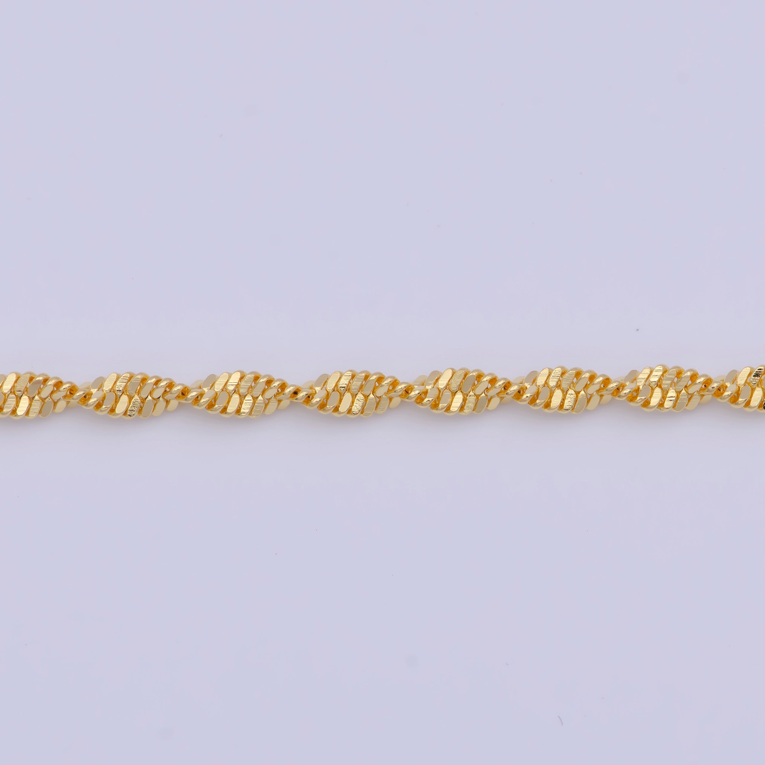 Yellow Gold Chain Necklace, Twist Chain Necklace Ready To Wear for Jewelry Making WA-1129 - DLUXCA