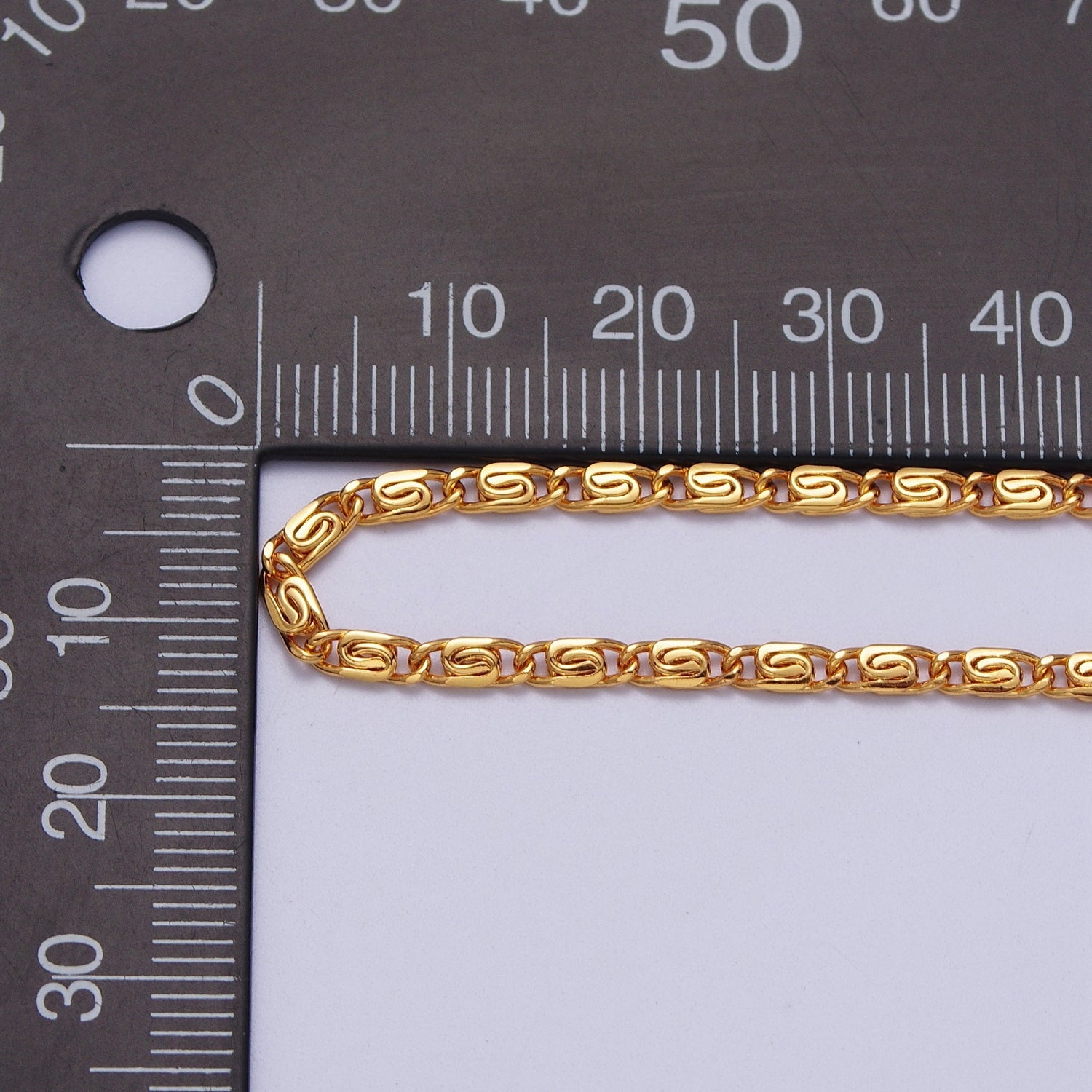 24K Gold Filled 2.5mm Snail Scroll Chain 17.5, 18.5, 19 Inches Necklace in Gold & Silver | WA-1265 ~ WA-1270 - DLUXCA