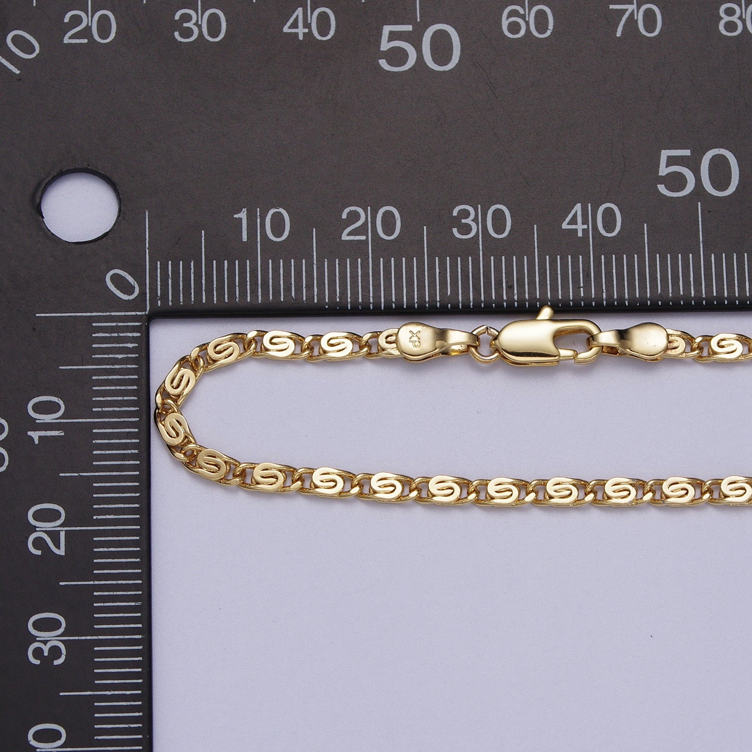 Dainty Gold Snail Chain Necklace 24K Gold Filled Scroll Chain Necklace | WA-1514 - DLUXCA