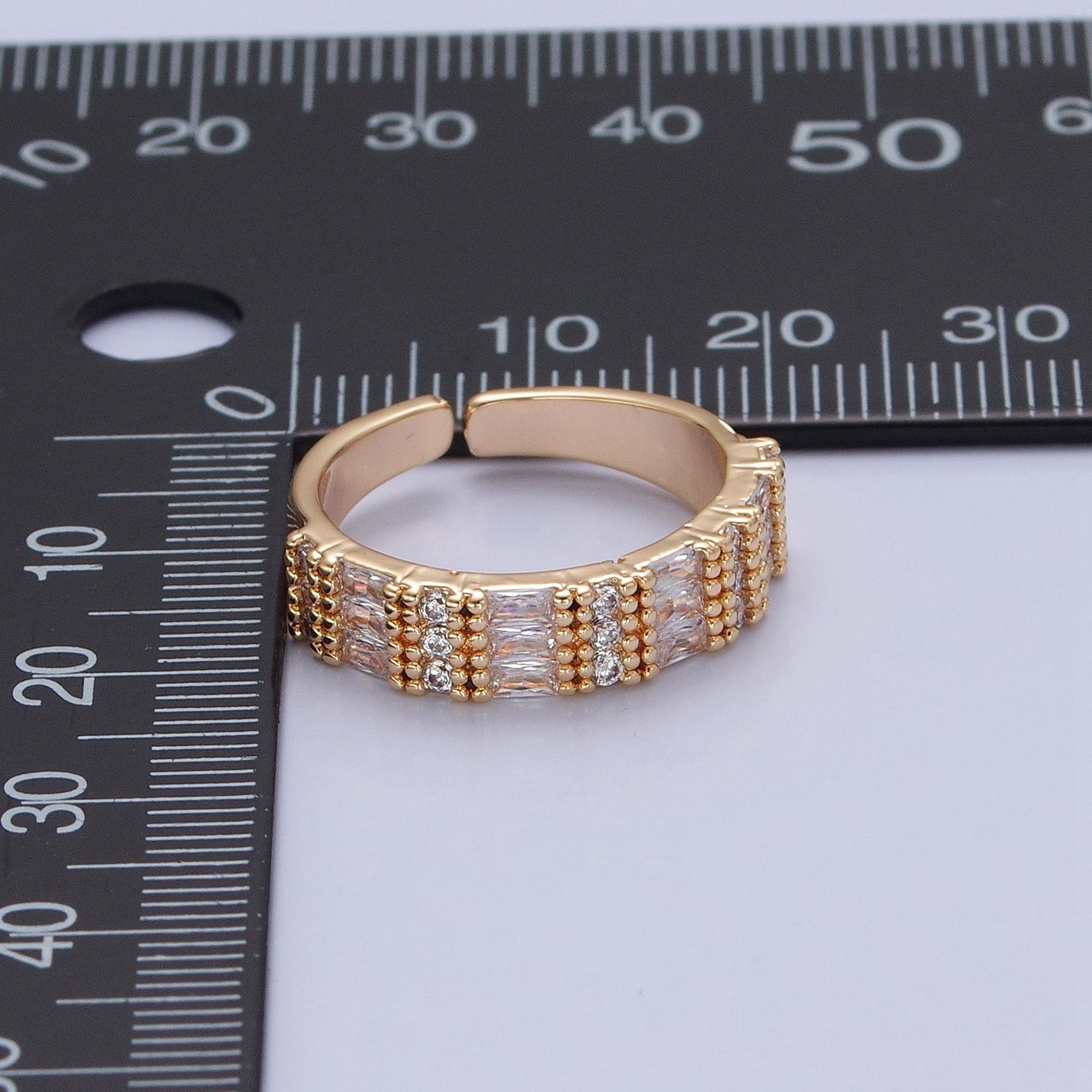 Gold Minimalist Pave Ring Statement Ring Chunky Pave Ring P-272 - DLUXCA