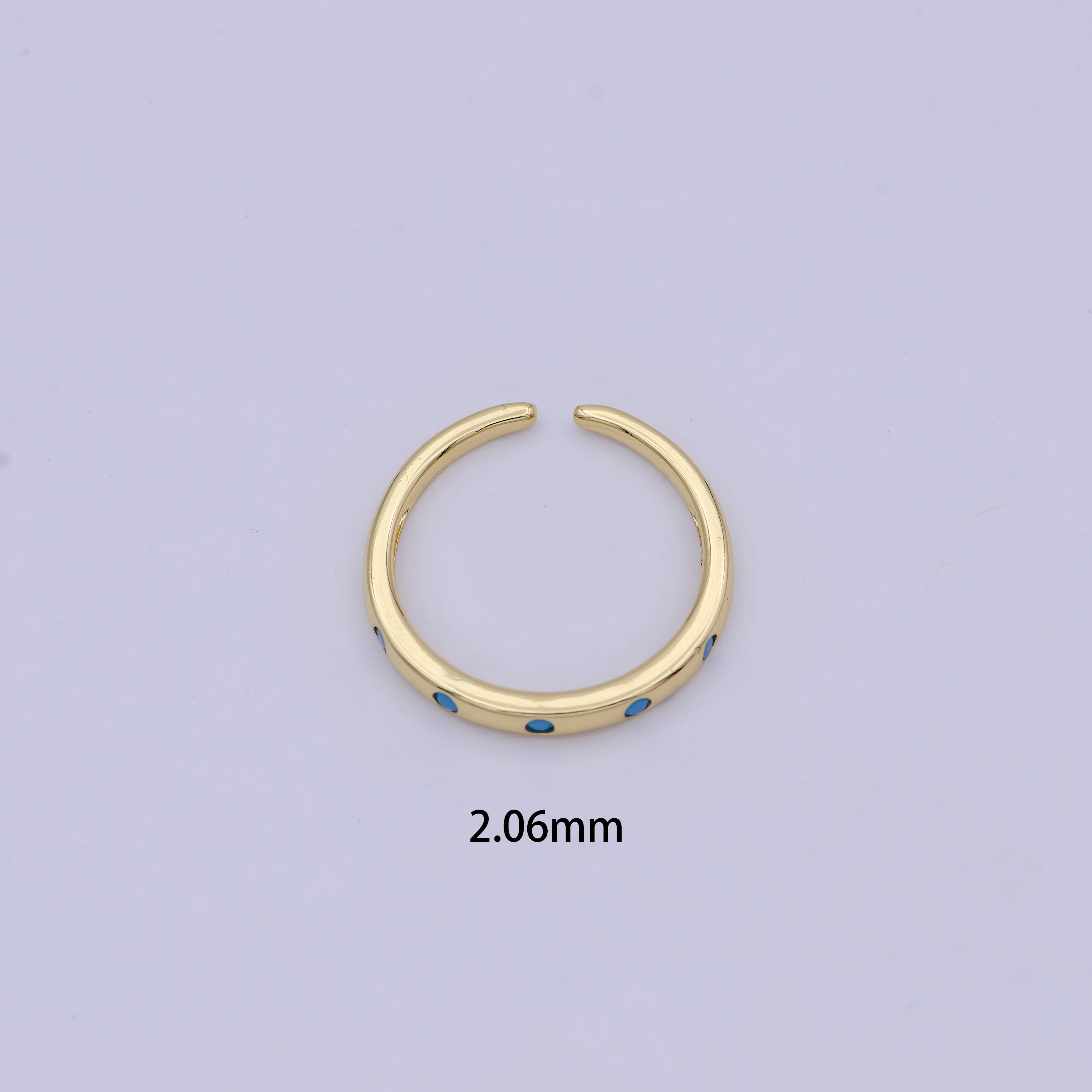 Dainty Gold Stacking Ring, Gold Minimalist CZ Ring, Simple Open Adjustable Thin Ring, Gift for Her, Delicate Ring U-487 - DLUXCA