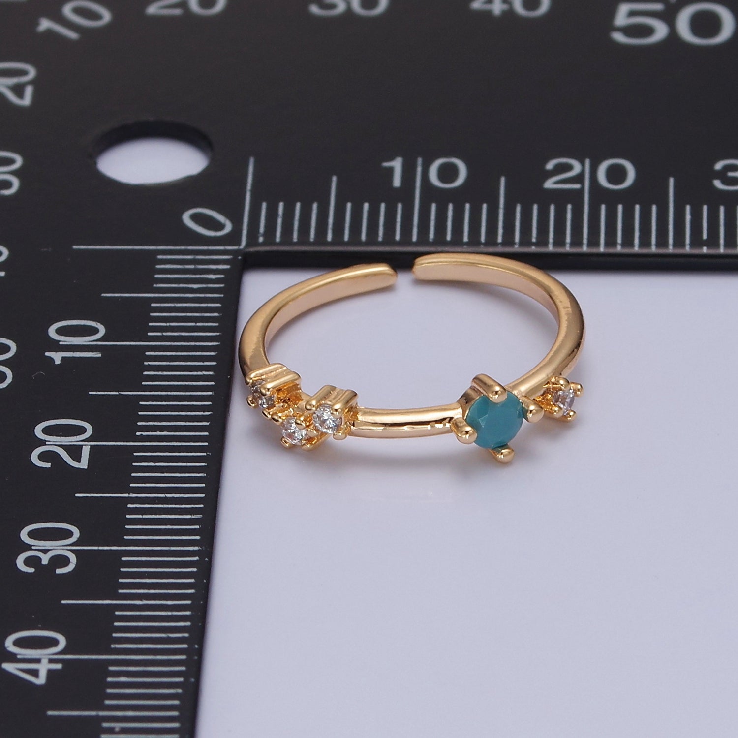 Dainty Multi-Stone Ring • Gold Band Cz Birthstone Ring V-302 V-307 - DLUXCA