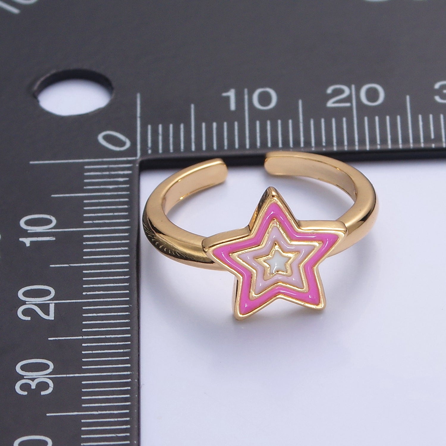 Kawaii Star Ring for Kids Jewelry Open Adjustable Ring V-452 V-453 V-454 - DLUXCA