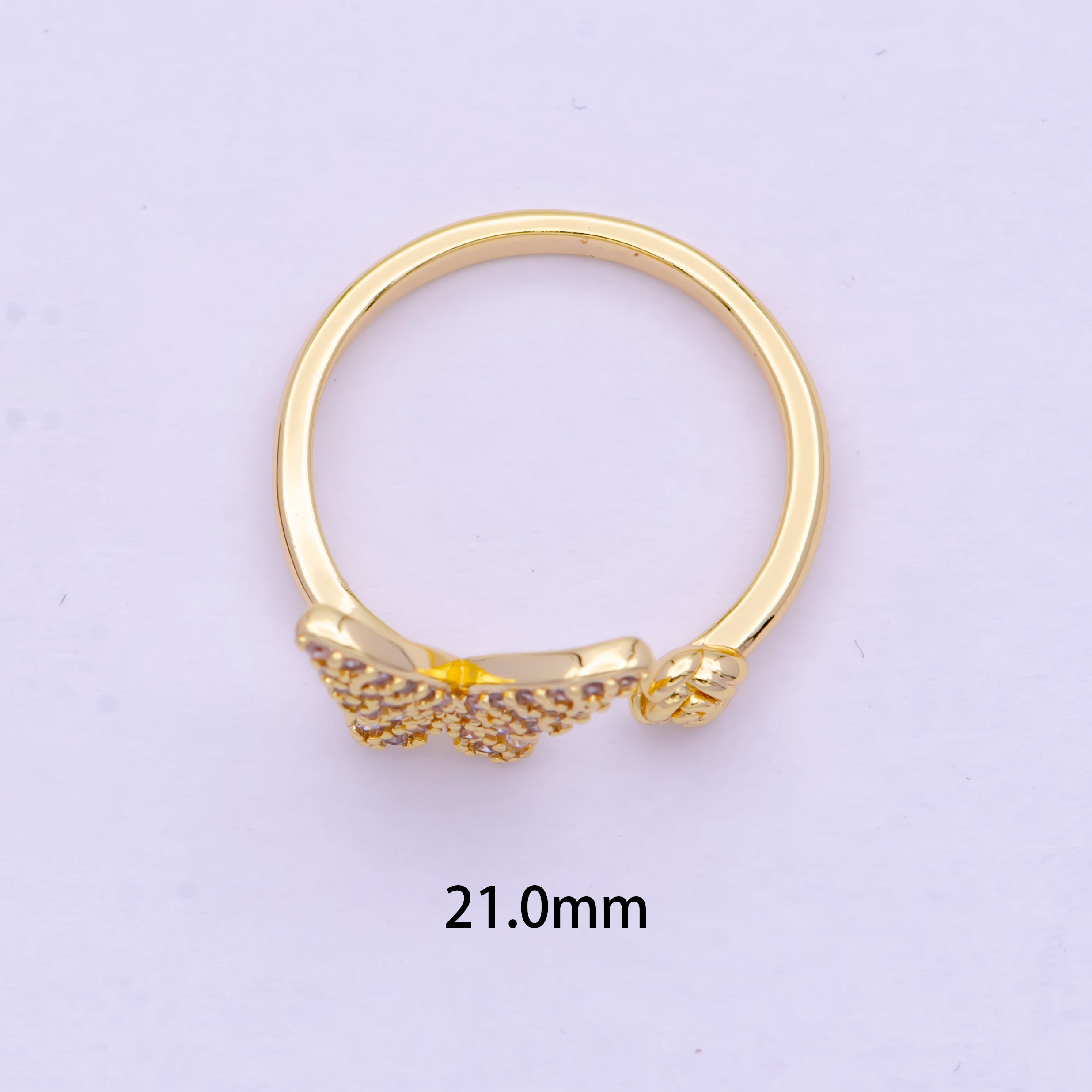 Gold Butterfly Ring with Rose Flower Open Adjustable X-604 - DLUXCA