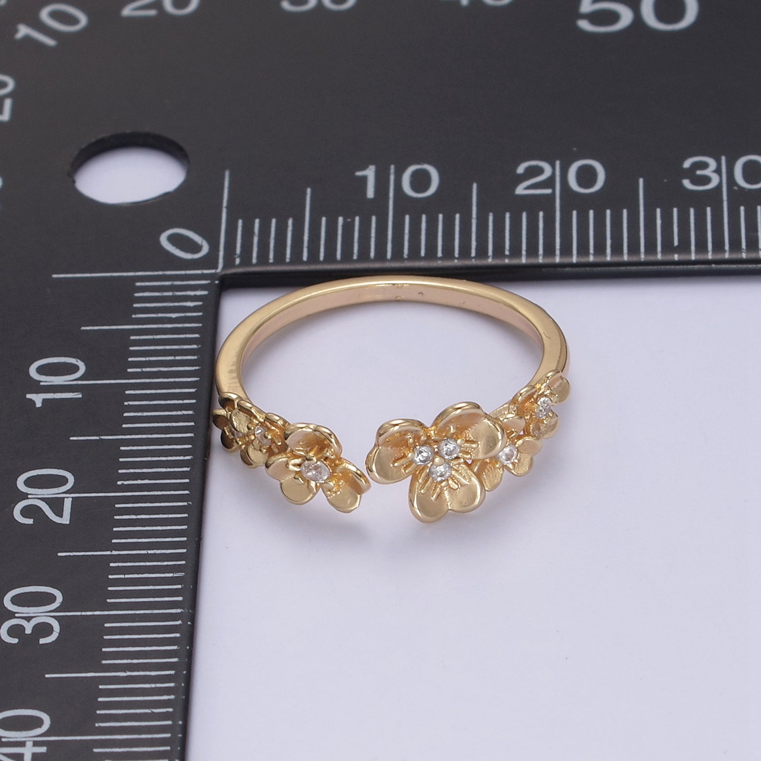 Dainty Daisy Ring in Gold Filled Silver Open Adjustable Flower Ring U-495 - DLUXCA