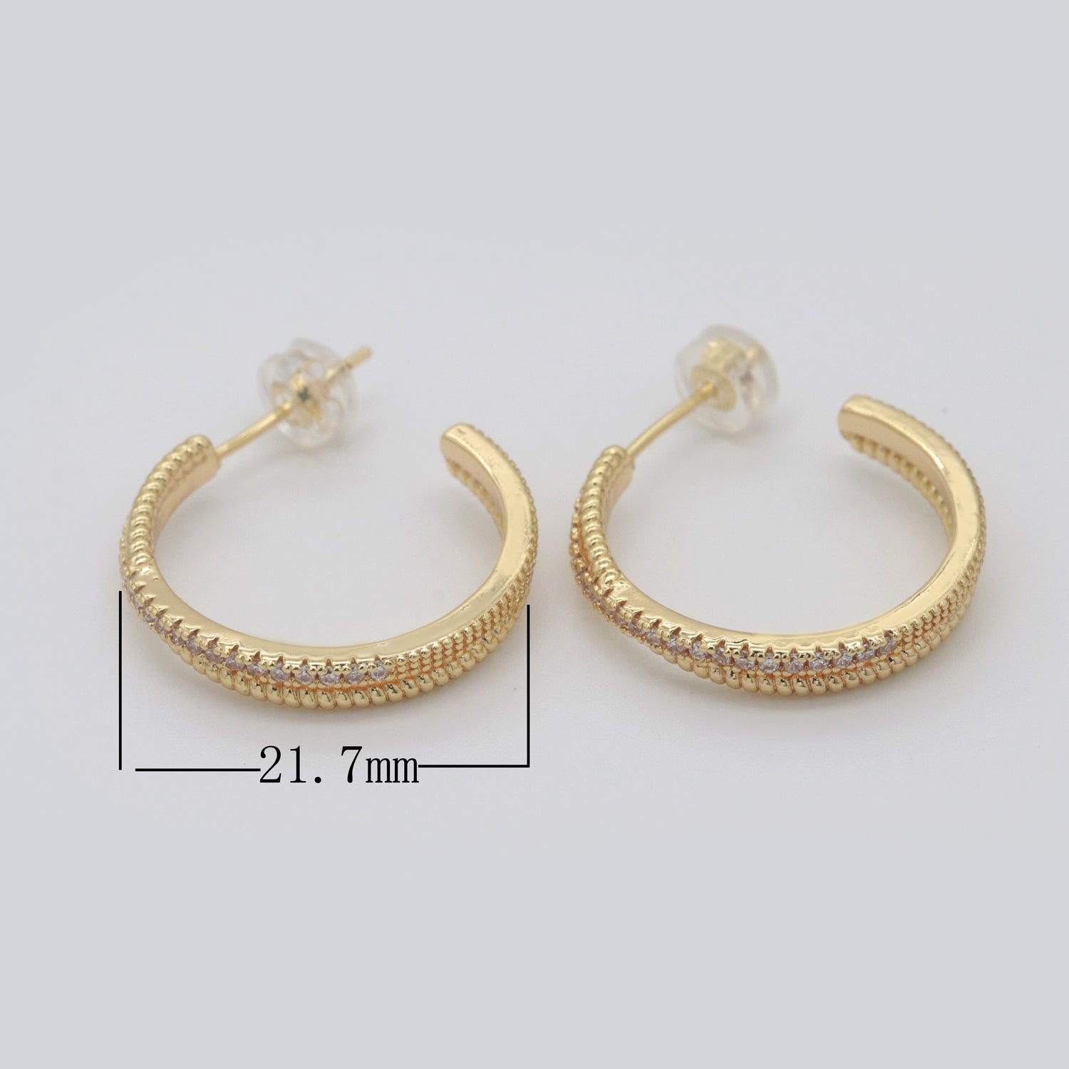 Clear Cz Hoop Earring Twist Hoop for Statement Jewelry Christmas Gift - DLUXCA