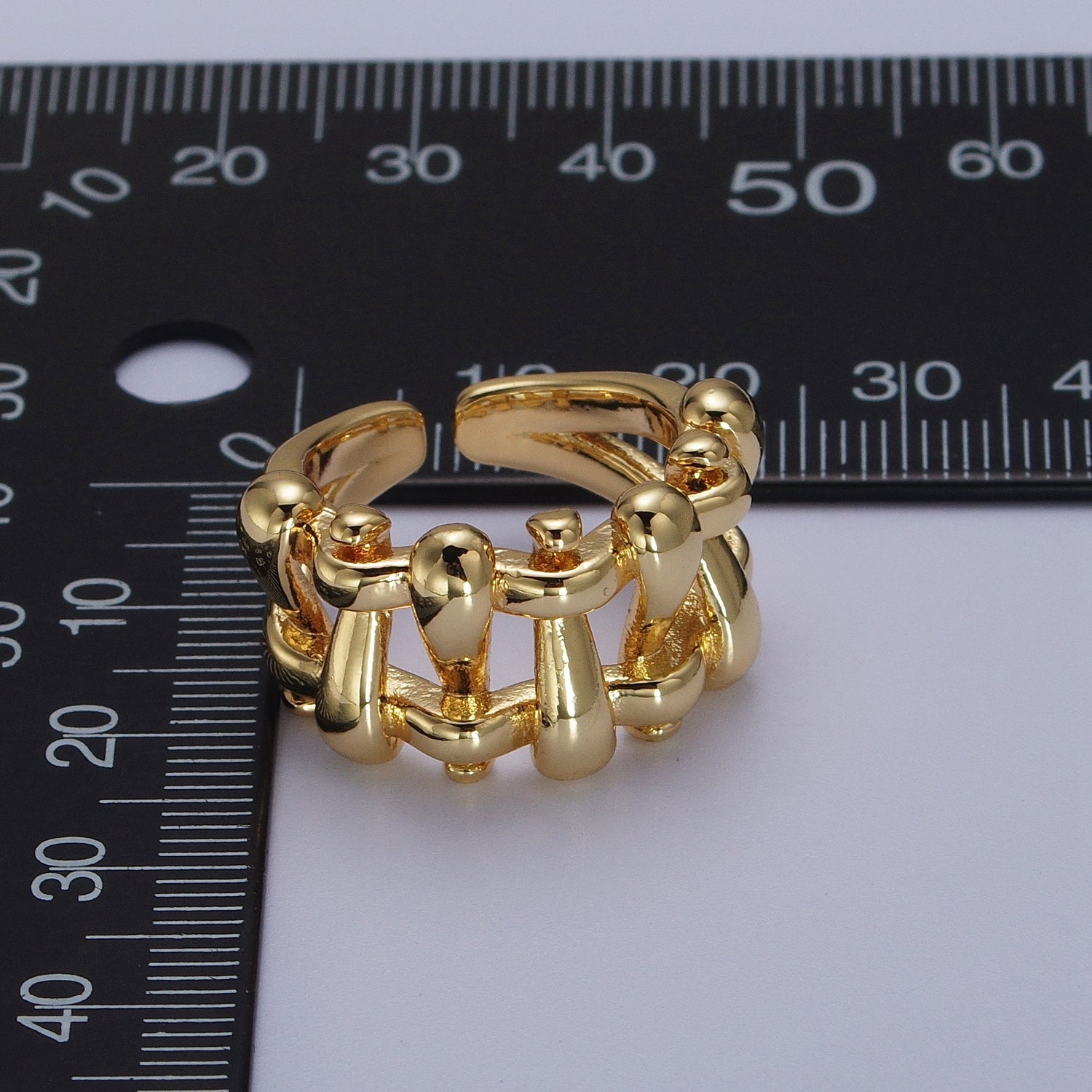 Gold Filled Minimalist Gold, Silver Bubble Wide Geometric Rings | Y390 Y391 - DLUXCA