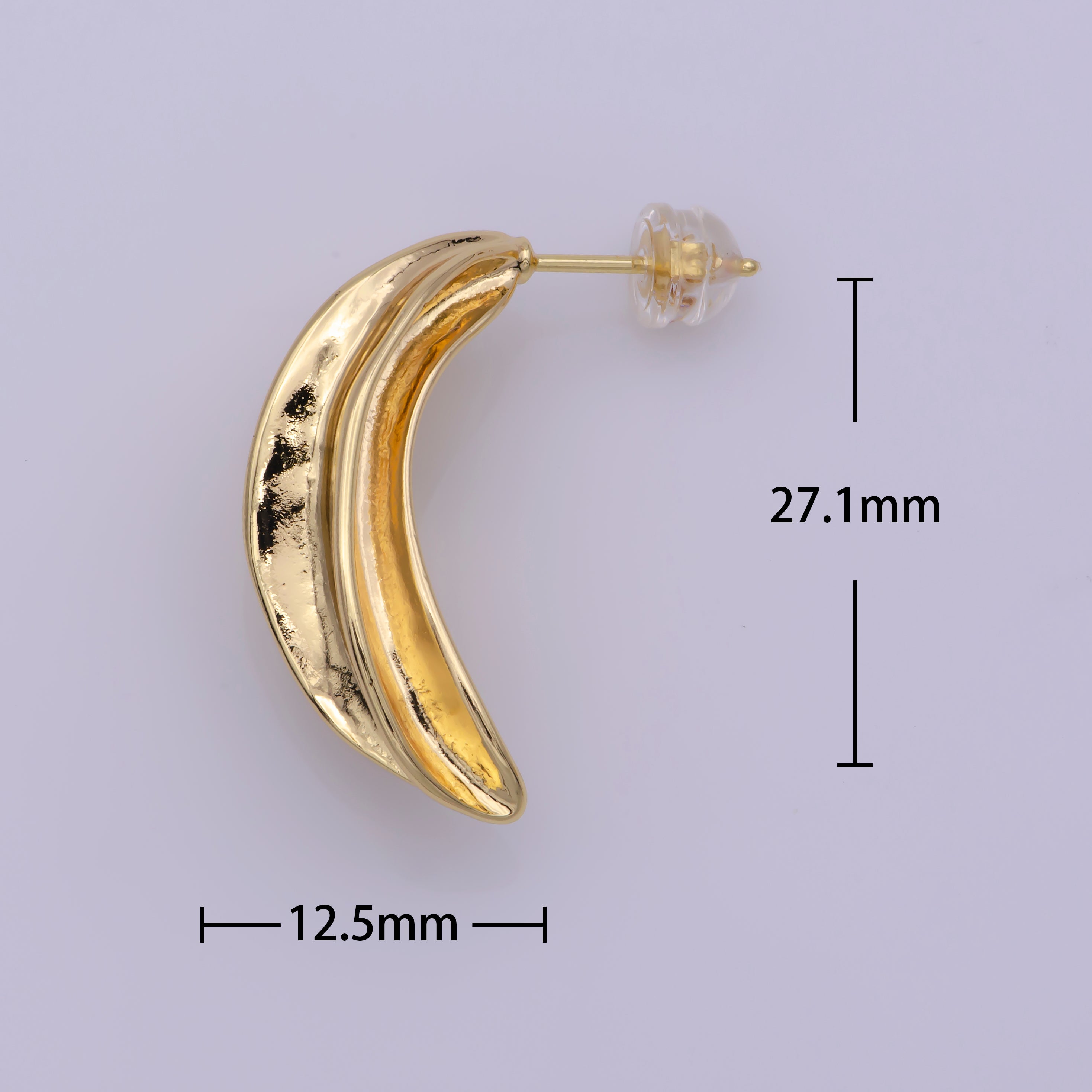 Gold Leaf Stud Earring, Leaf Shaped Earrings, delicate earrings, Tiny leaf studs, Minimalist studs - DLUXCA