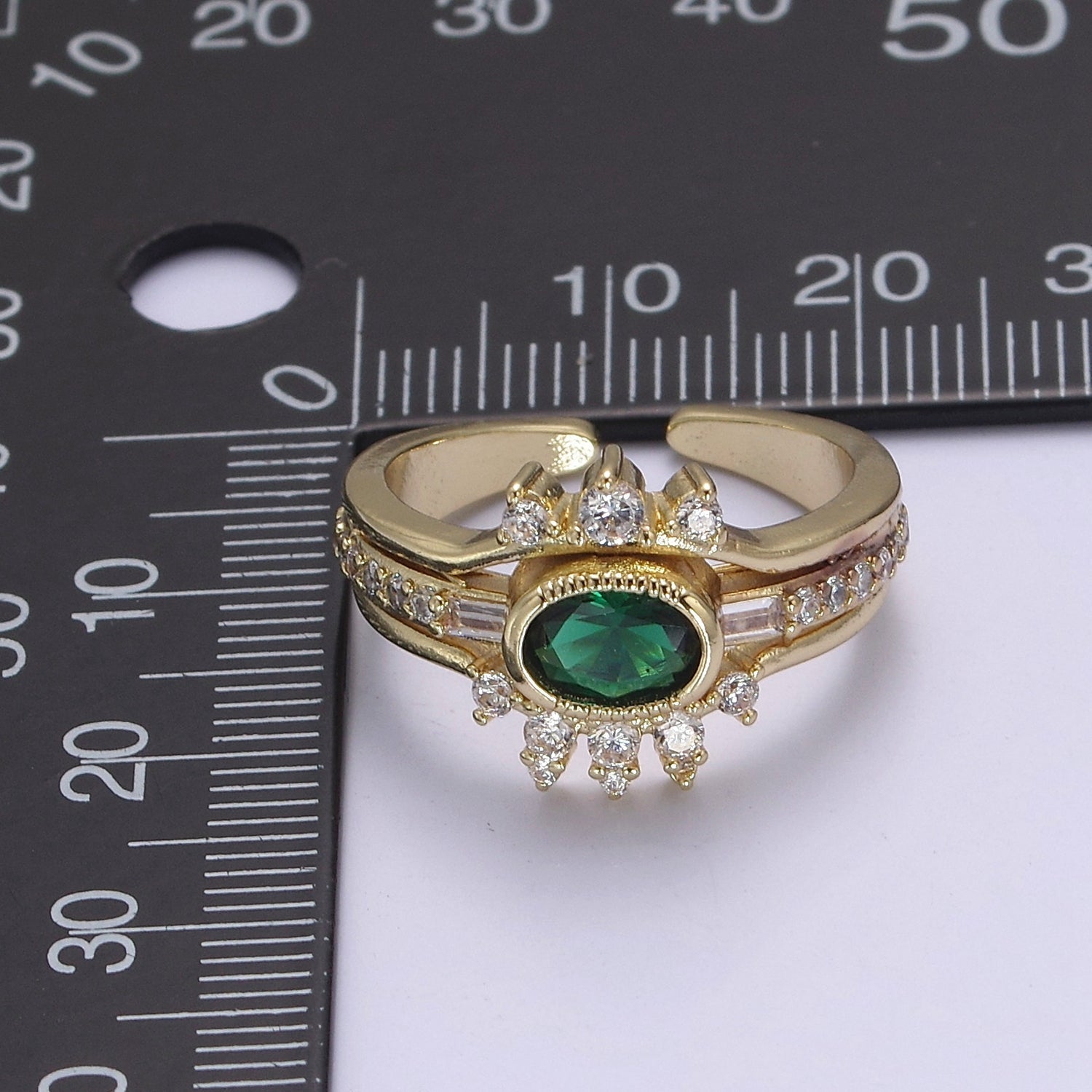 14k gold filled eye ring, Gold Evil Eye Ring with CZ stone Silver / Gold ring women, stackable ring S-486 - DLUXCA