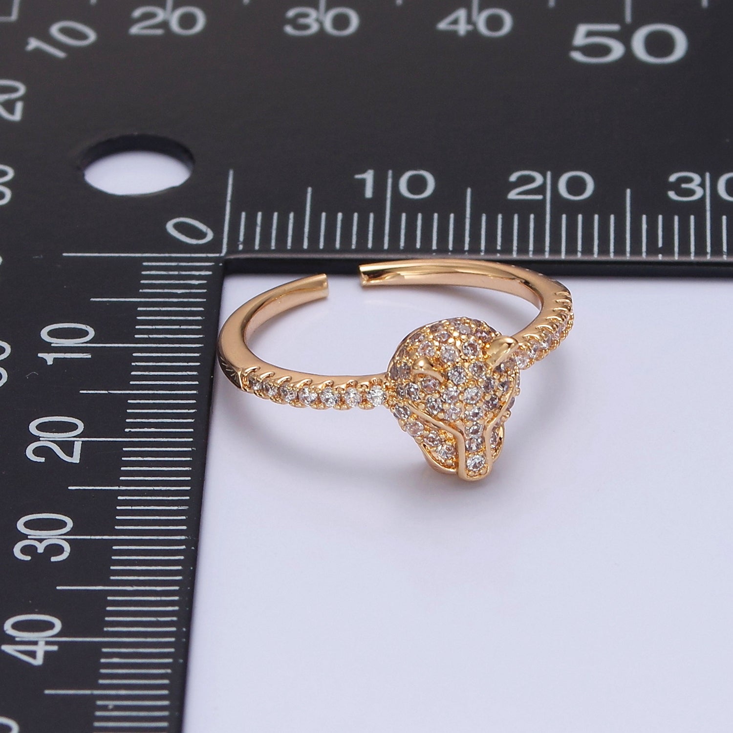 Gold Leopard Ring, Danity Panther Ring, Cat, Cheetah Ring Animal Jewelry v-295 - DLUXCA