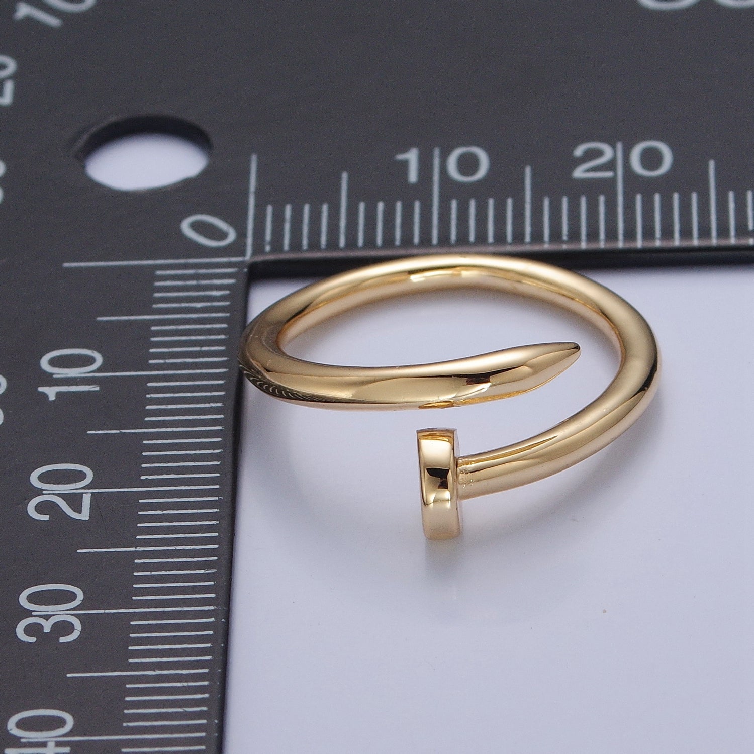 Dainty Nail Ring Minimalist Gold Ring Stacking Ring Jewelry For Woman V-344 - DLUXCA