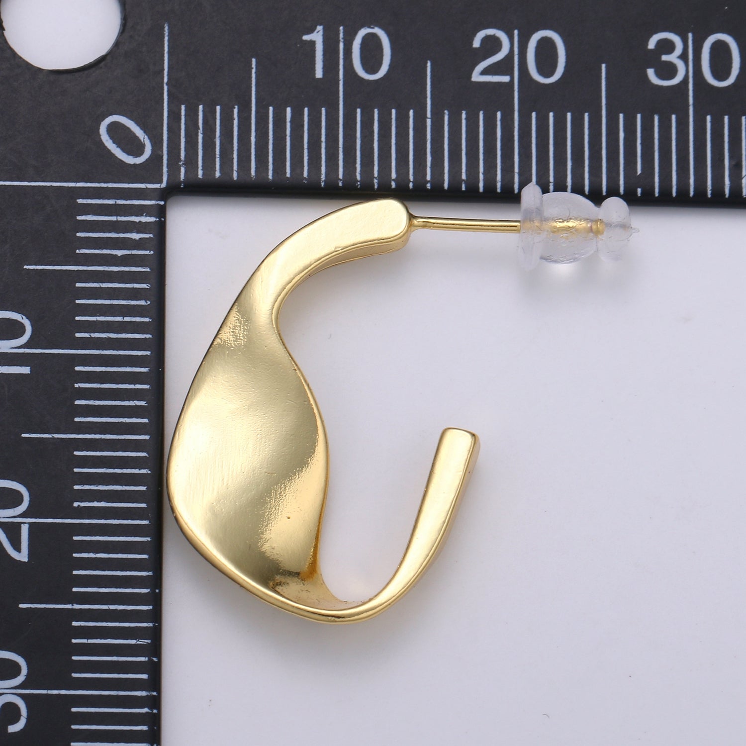 24.5 mm Plead Hook Hoops 14K Gold Plated, Weavy Gold Earrings for DIY Earring Craft Supply Jewelry Making - DLUXCA