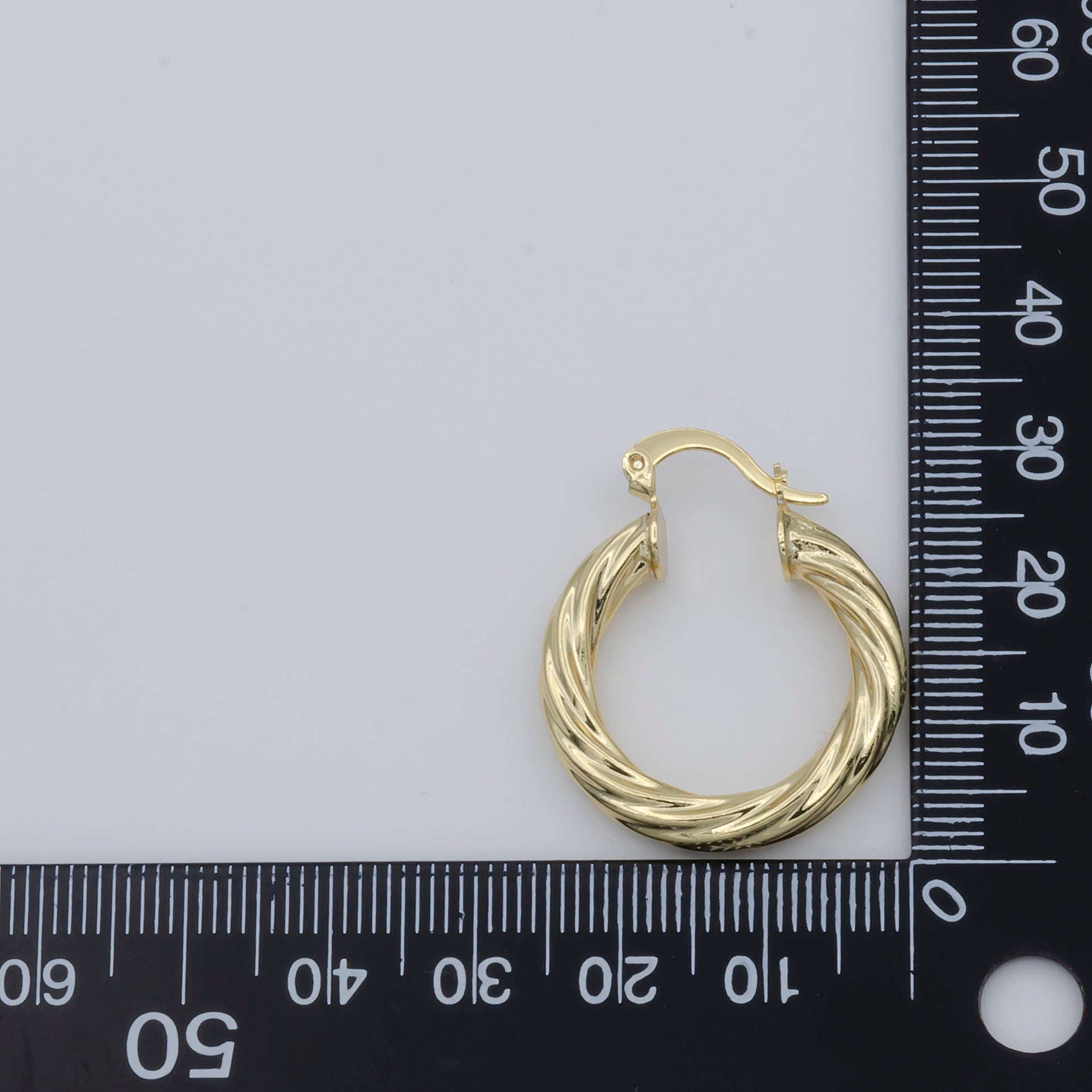 1pair Gold Braided Round Huggies Earrings, Plain Gold Filled Mini Geometric Formal/Casual Wear Earring Jewelry - DLUXCA