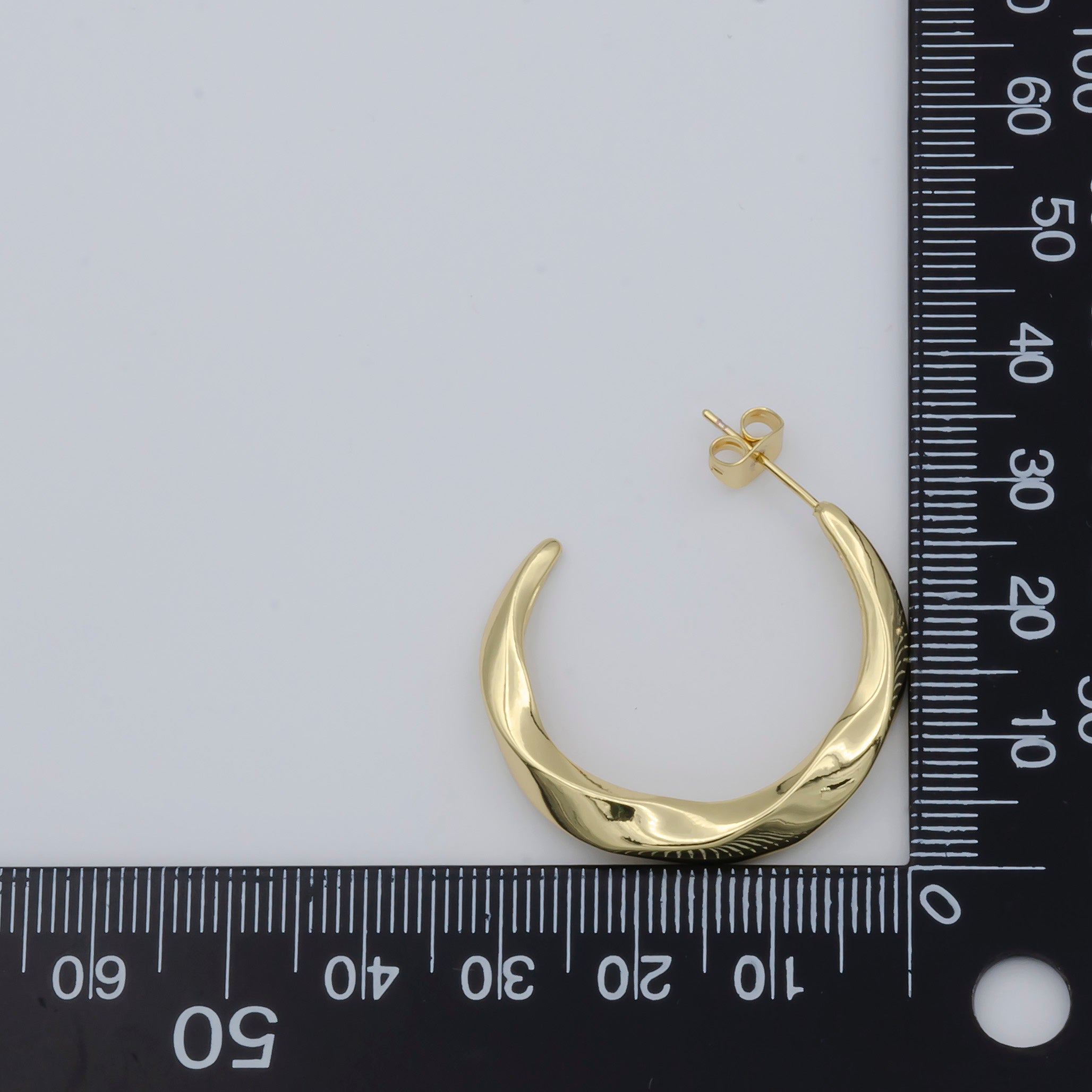 1pair Simple Golden Crescent Model Huggies Earrings, Plain Gold Filled Nature Night Object Formal/Casual Daily Wear Earring Jewelry P117 - DLUXCA