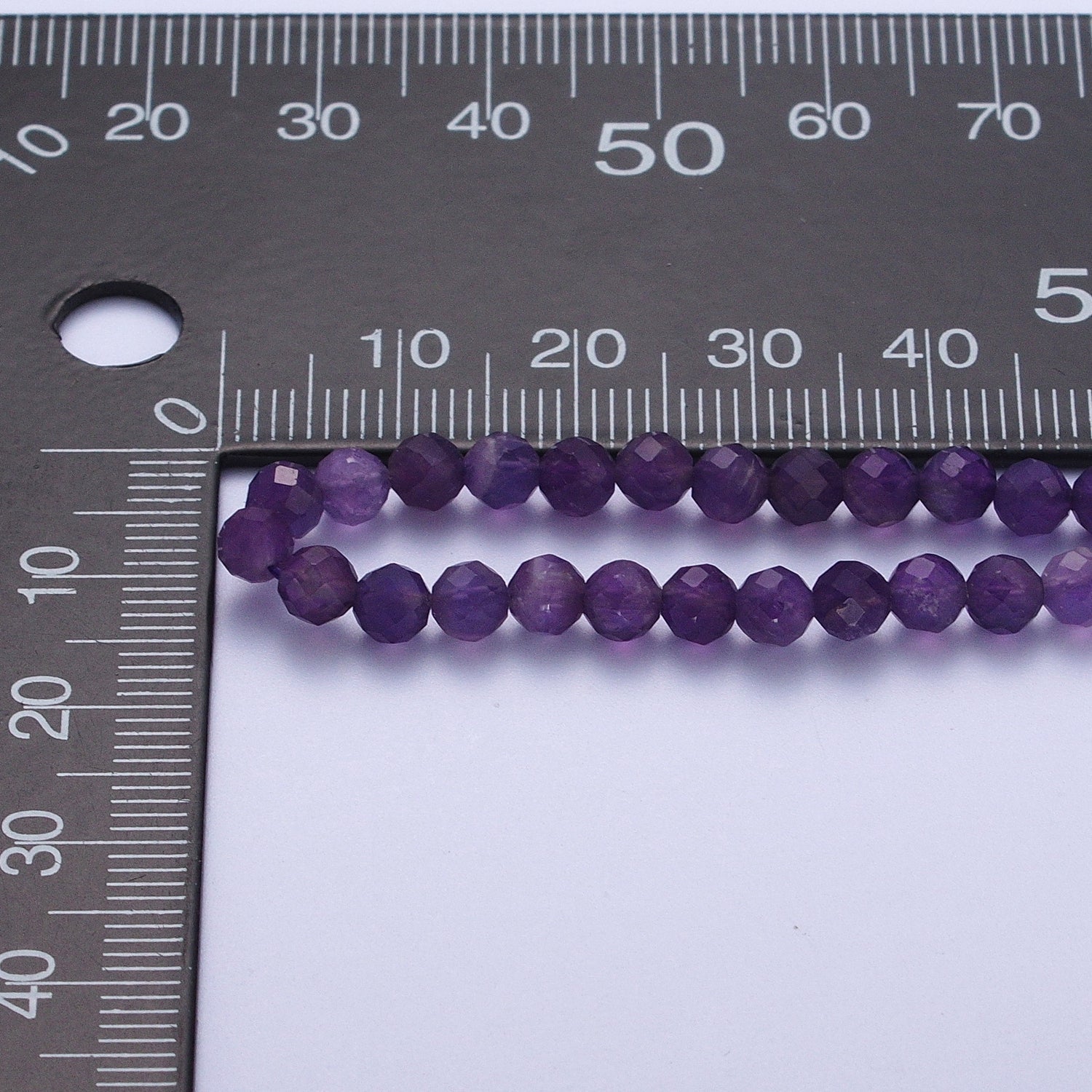 4.3mm Multifaceted Dark Purple Amethyst Gemstone 16.5 Inch Choker Necklace | WA-1185 - DLUXCA