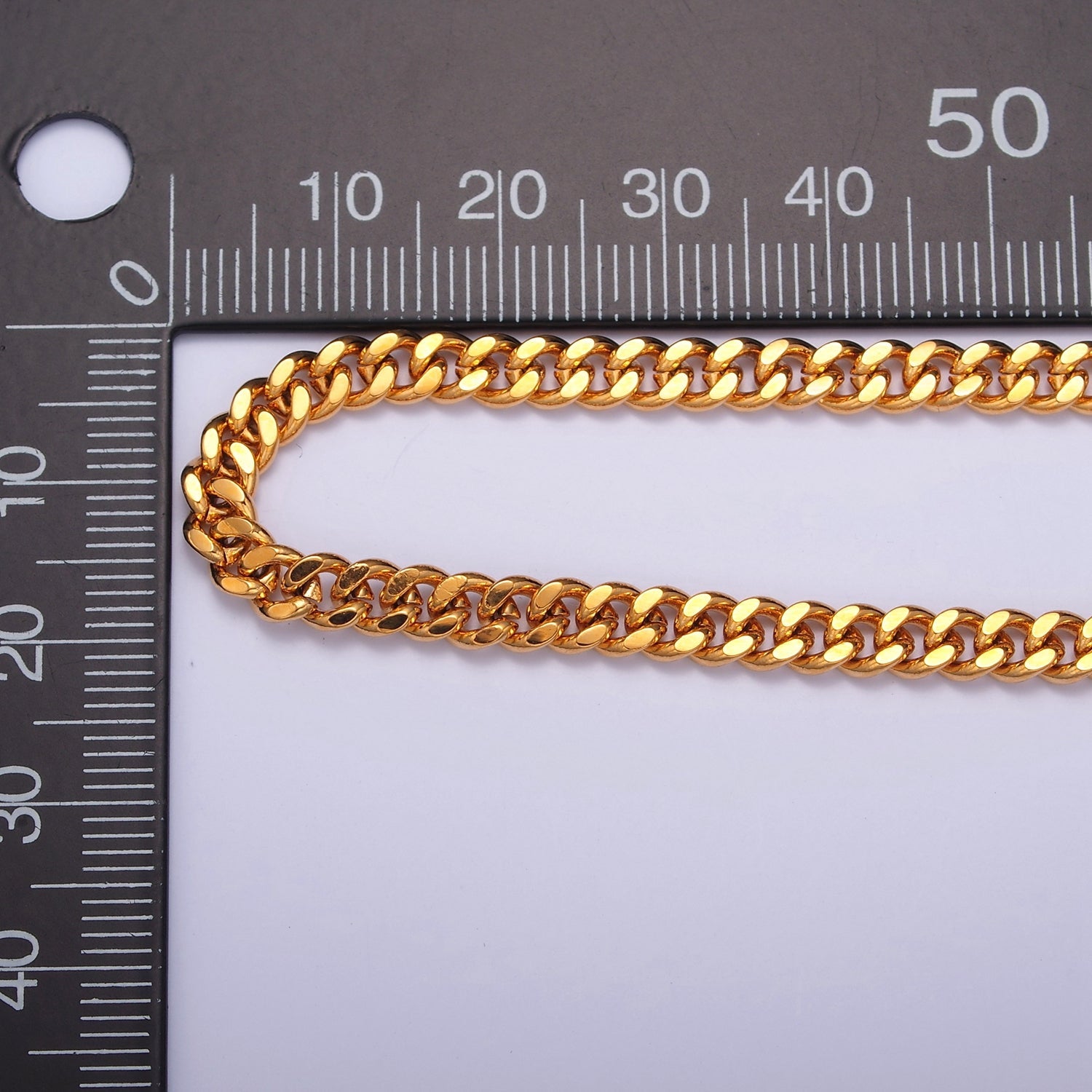 Miami Cuban Curb Link Unfinished Chain, 4.5mm 24k Gold Filled Chain 19.5 inch long V-036 - DLUXCA