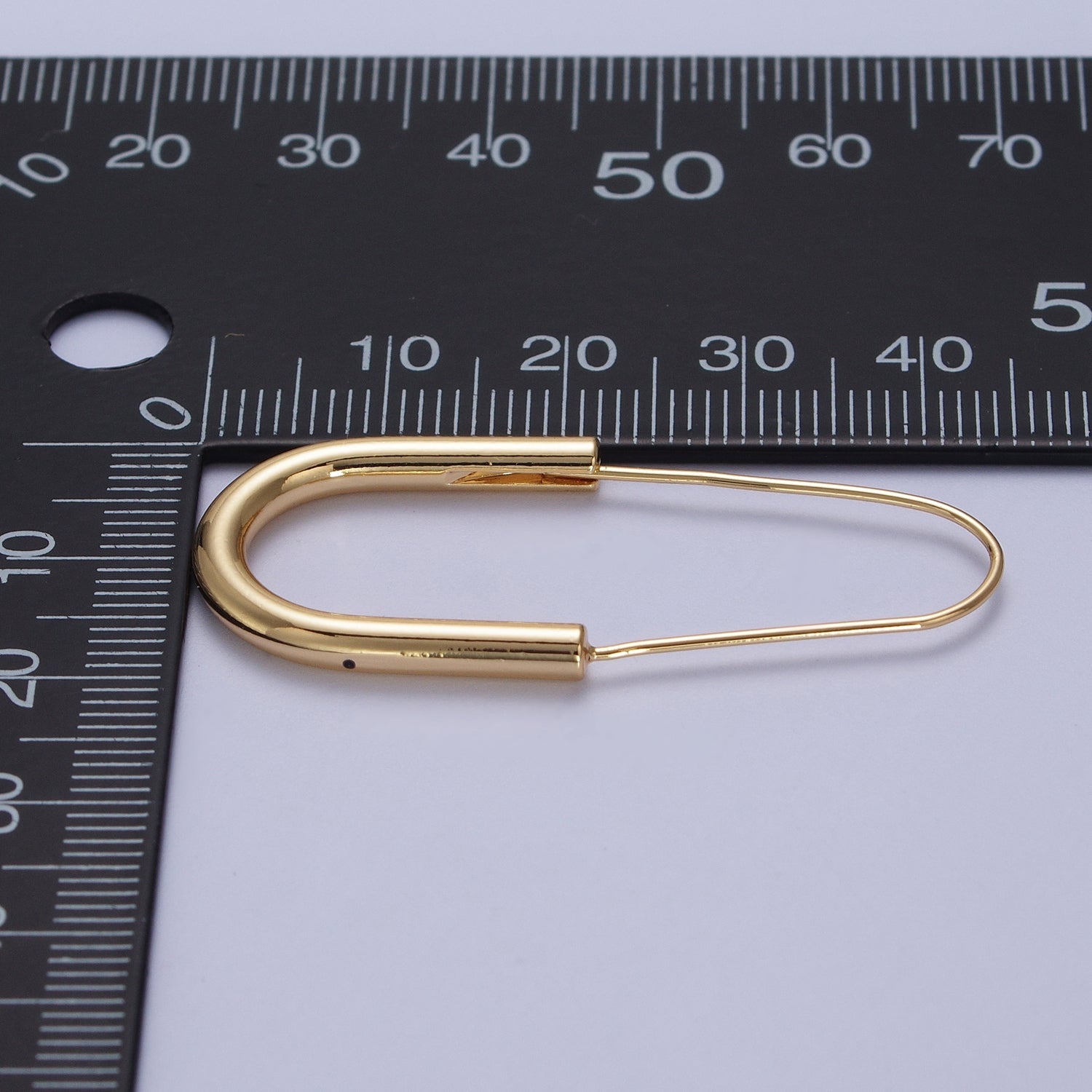 Gold Crescent U Hoop Long Hook Minimalist Earrings | Y146 - DLUXCA